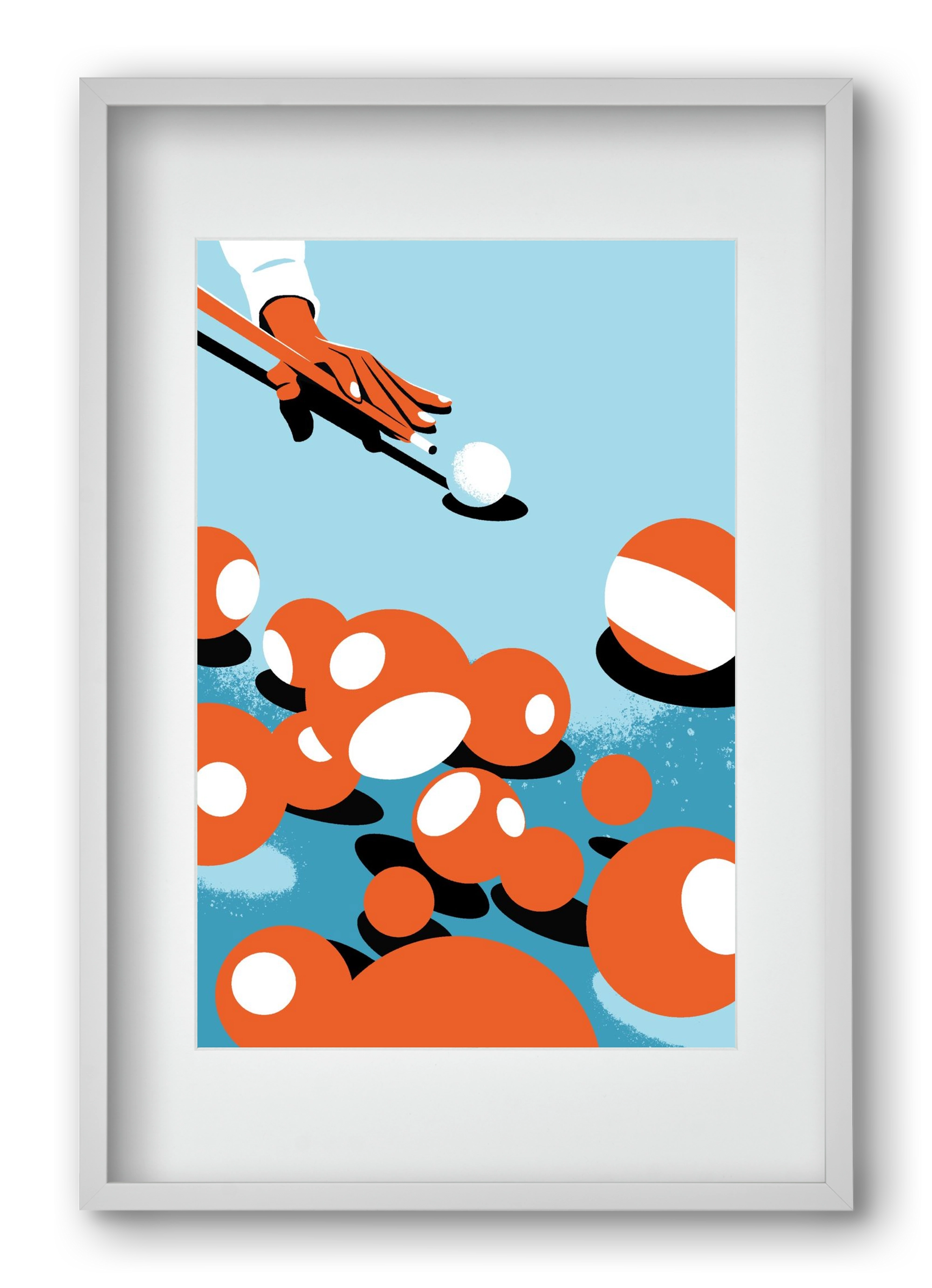 Billiard, 40x60 cm (30x45 cm), Fehér keret, paszpartuval