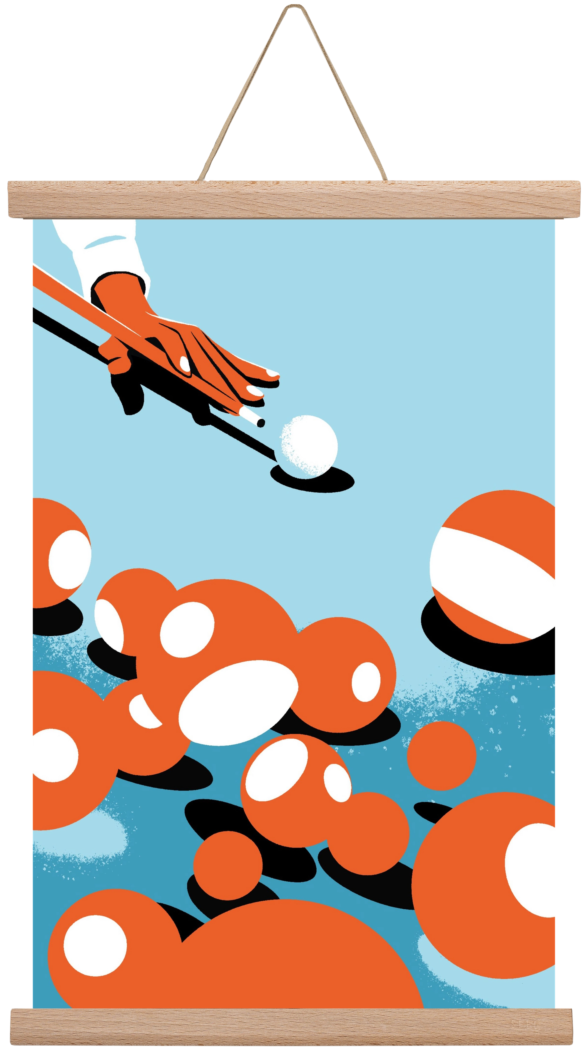 Billiard, 30x45 cm (30x45 cm), Tölgy akasztó