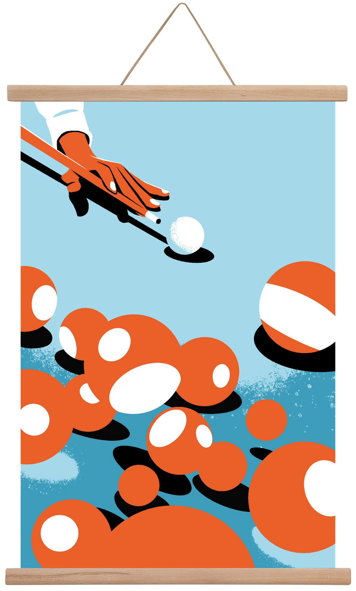 Billiard, 40x60 cm (40x60 cm), Tölgy akasztó