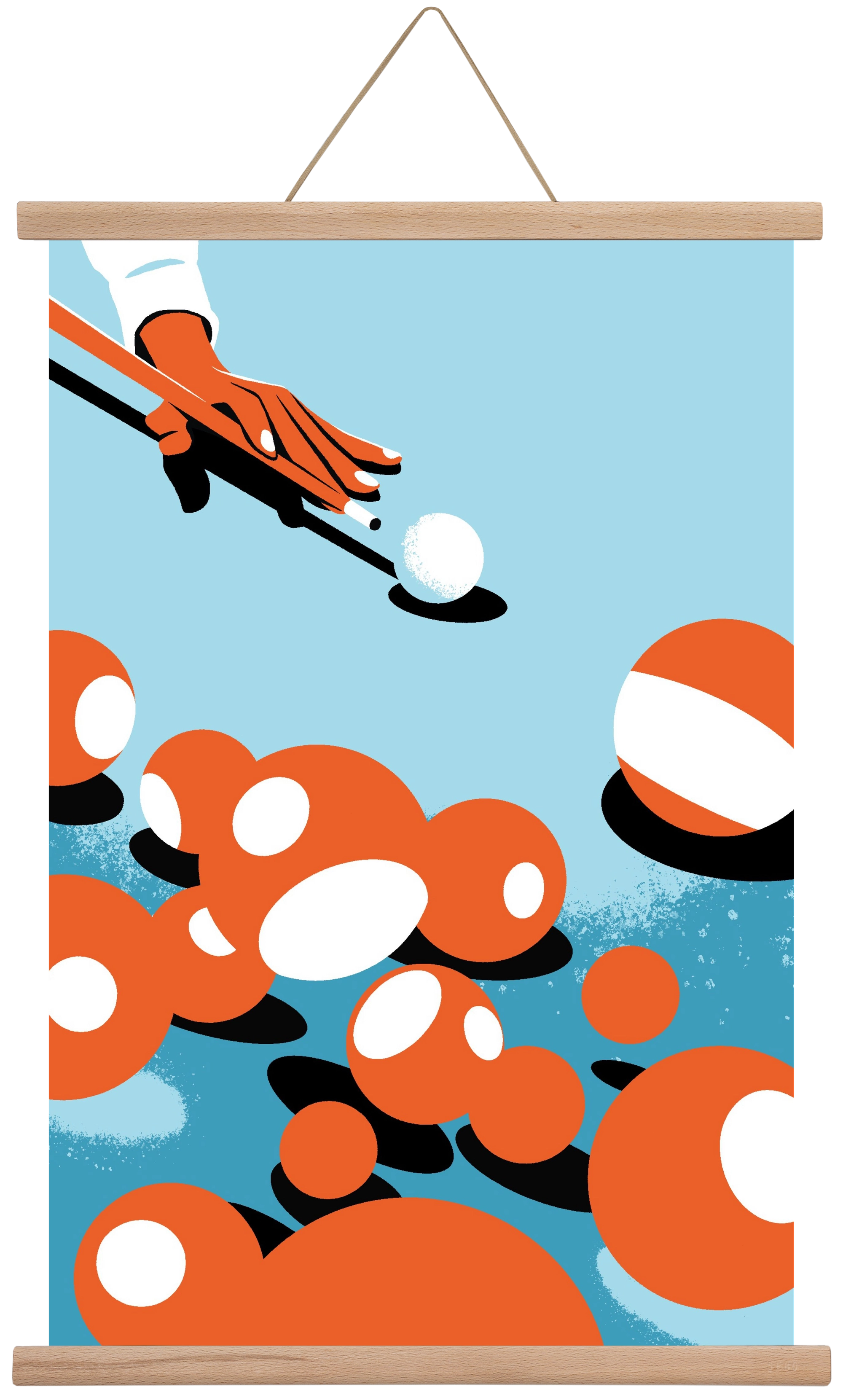 Billiard, 40x60 cm (40x60 cm), Tölgy akasztó