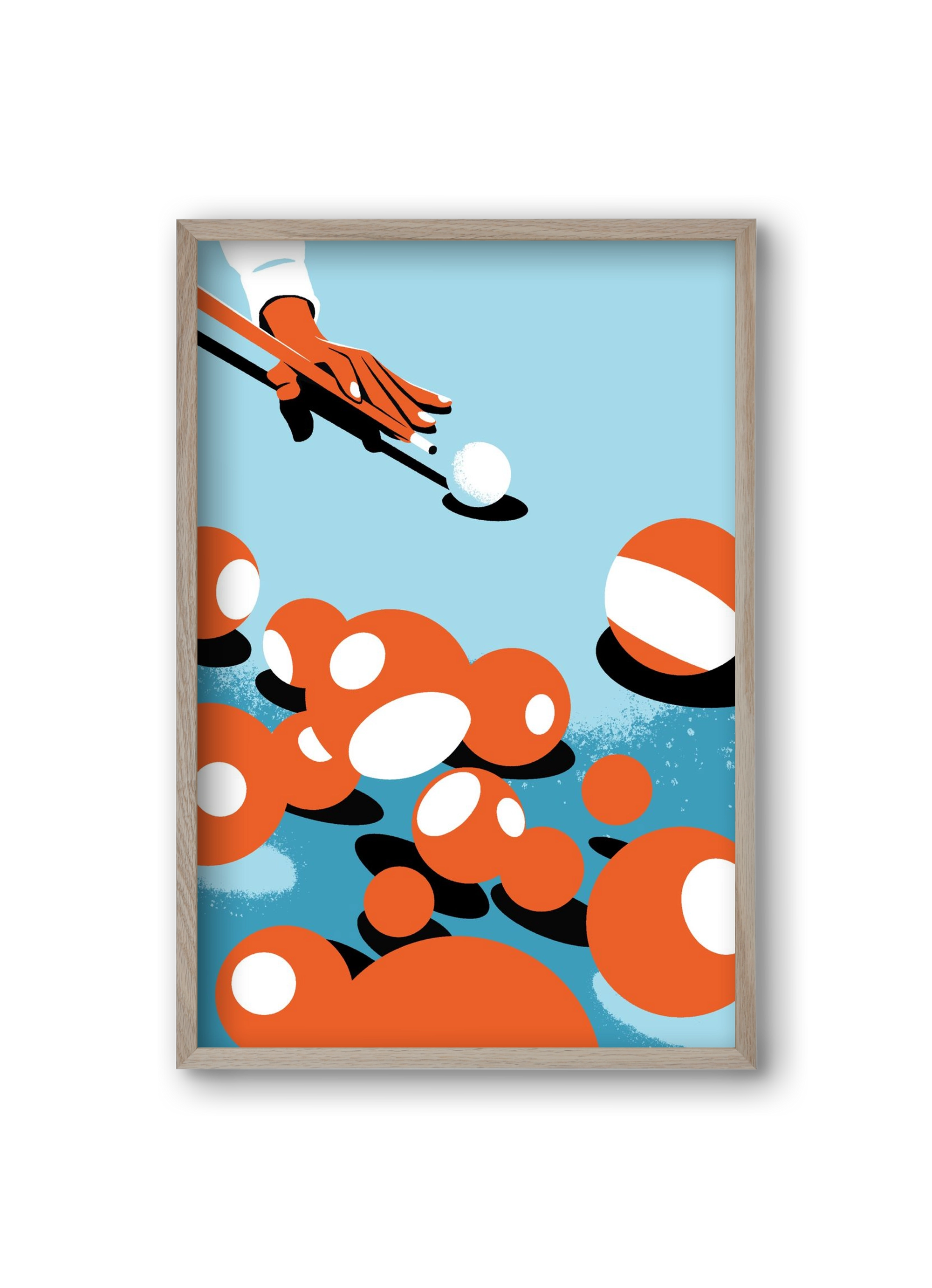 Billiard, 20x30 cm (20x30 cm), Tölgy keret