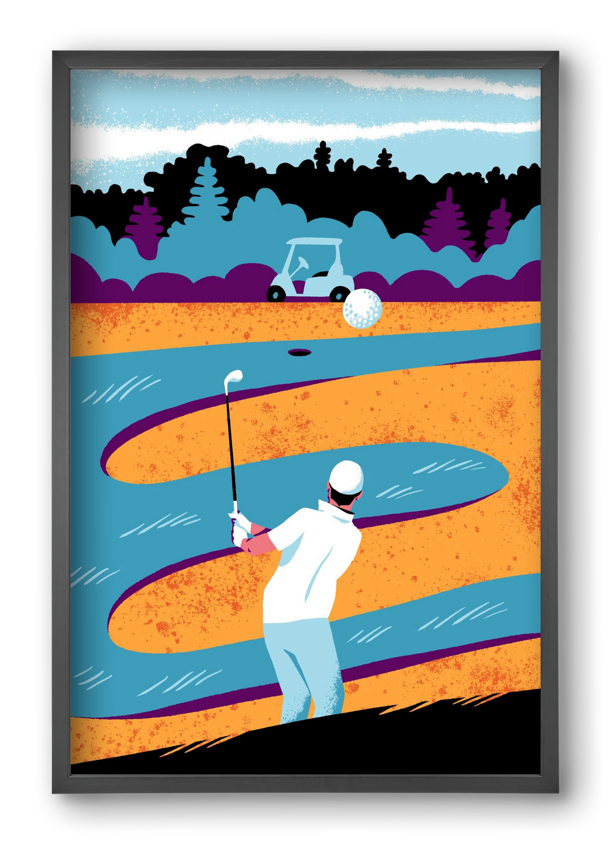Golf, 40x60 cm (40x60 cm), Fekete keret