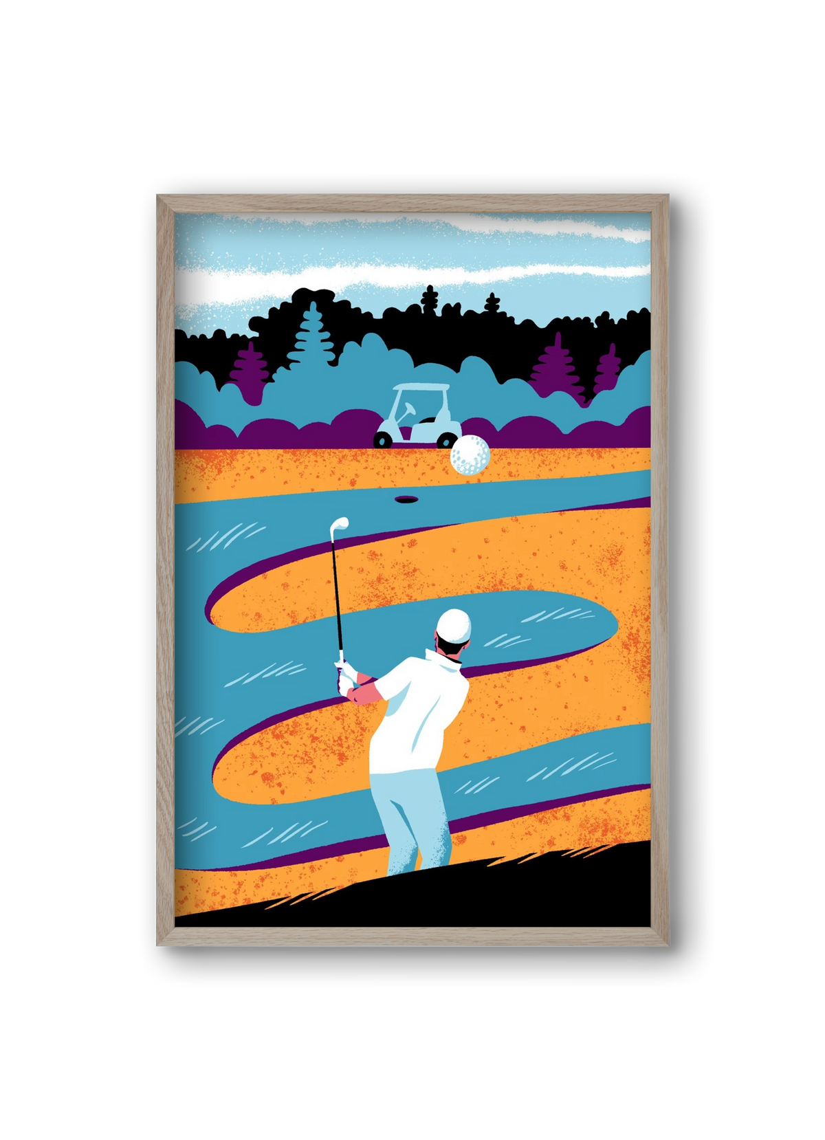 Golf, 20x30 cm (20x30 cm), Tölgy keret