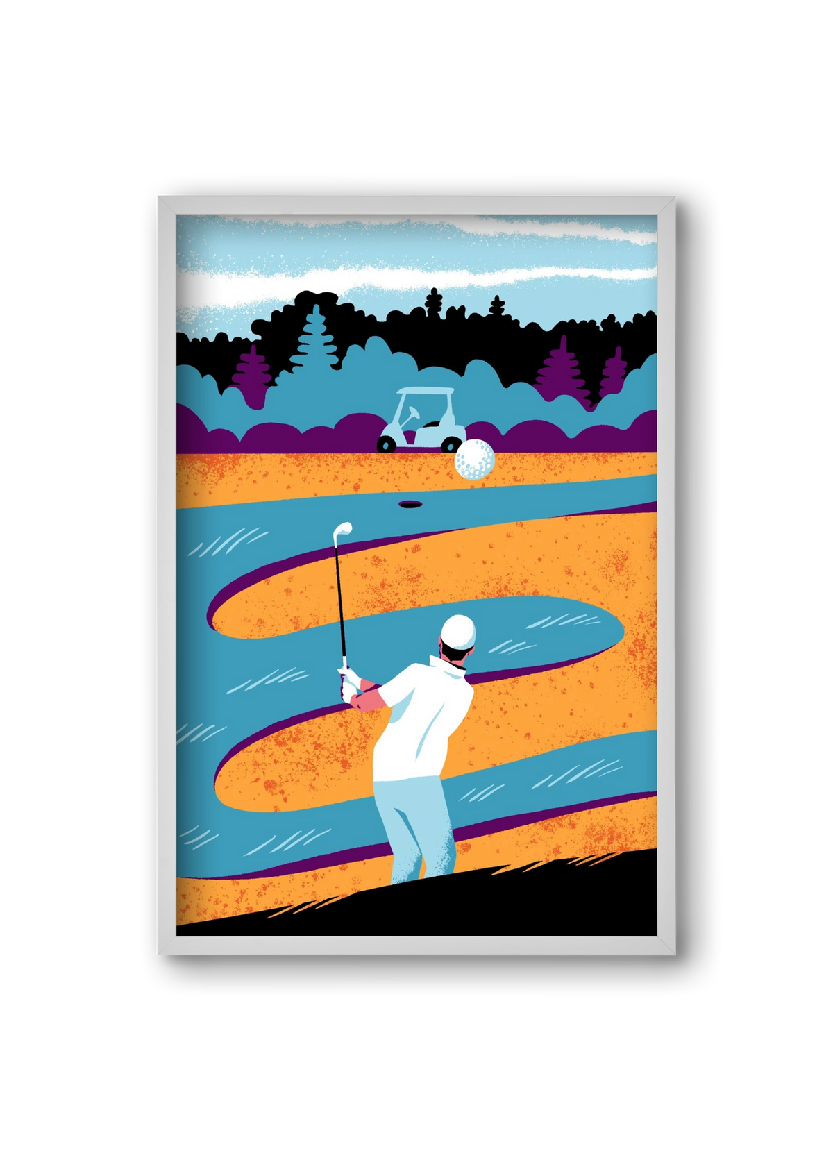 Golf, 20x30 cm (20x30 cm), Fehér keret