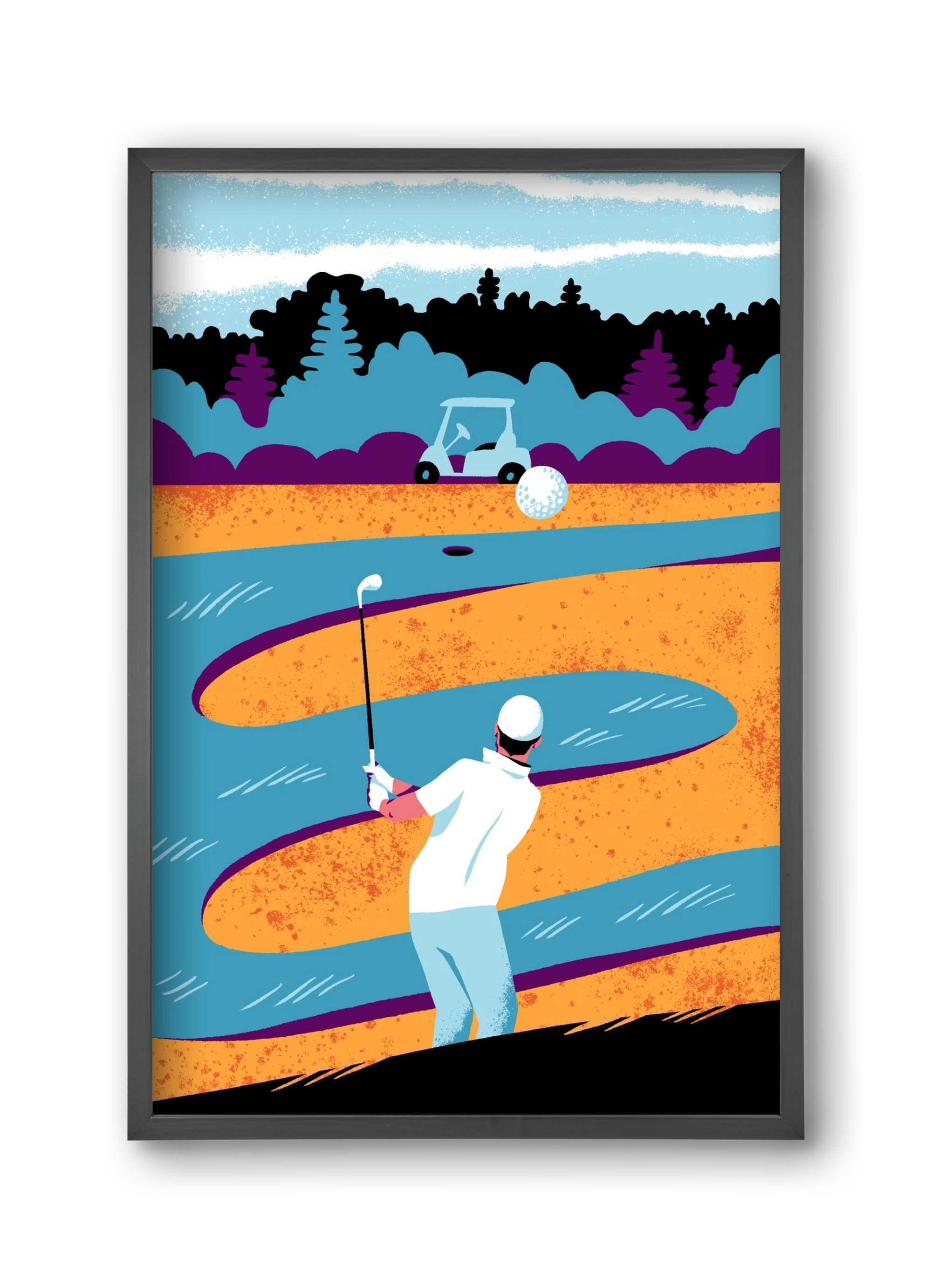 Golf, 30x45 cm (30x45 cm), Fekete keret