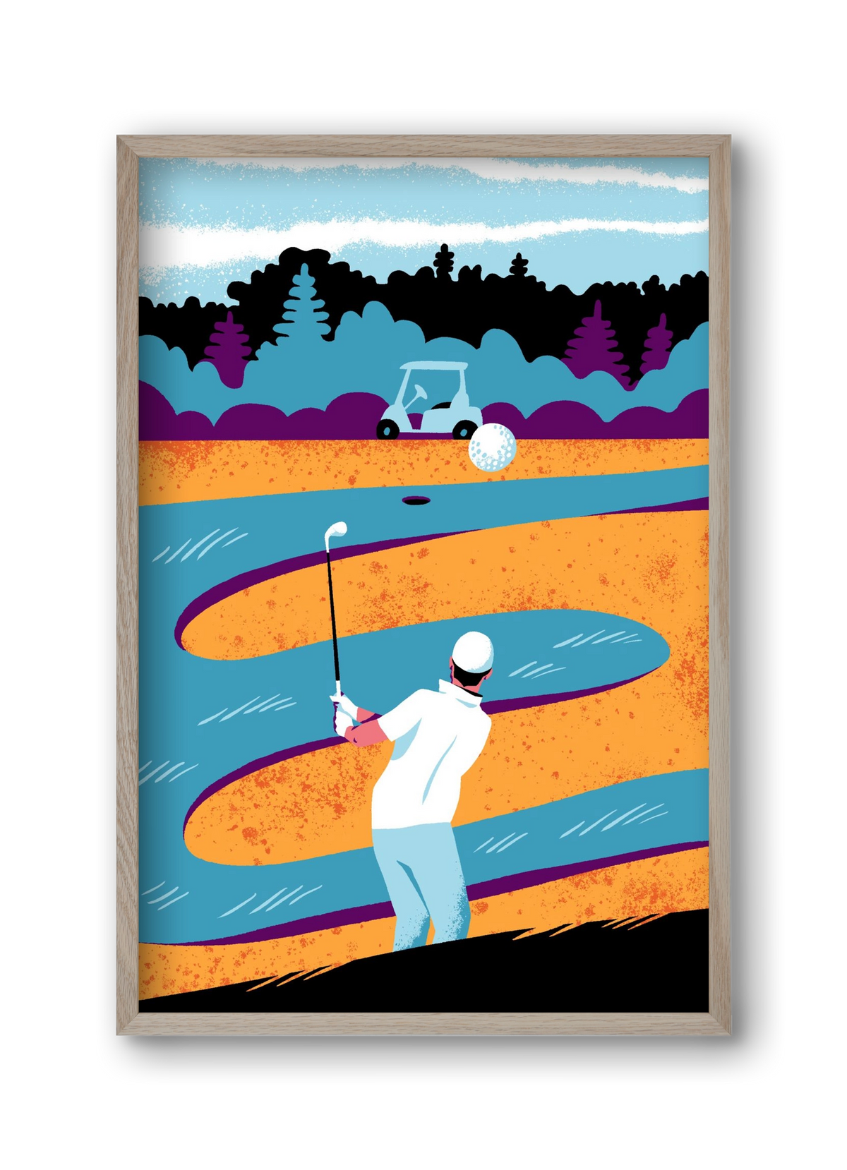 Golf, 30x45 cm (30x45 cm), Tölgy keret