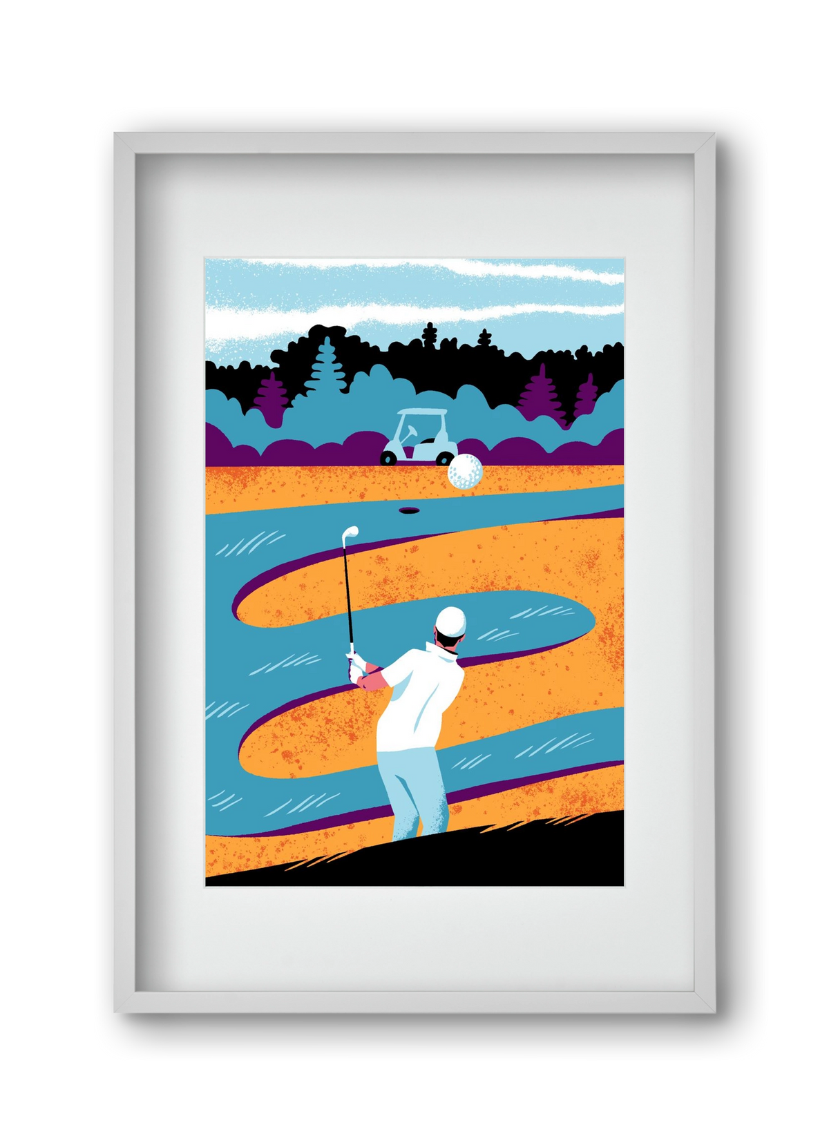 Golf, 30x45 cm (20x30 cm), Fehér keret, paszpartuval