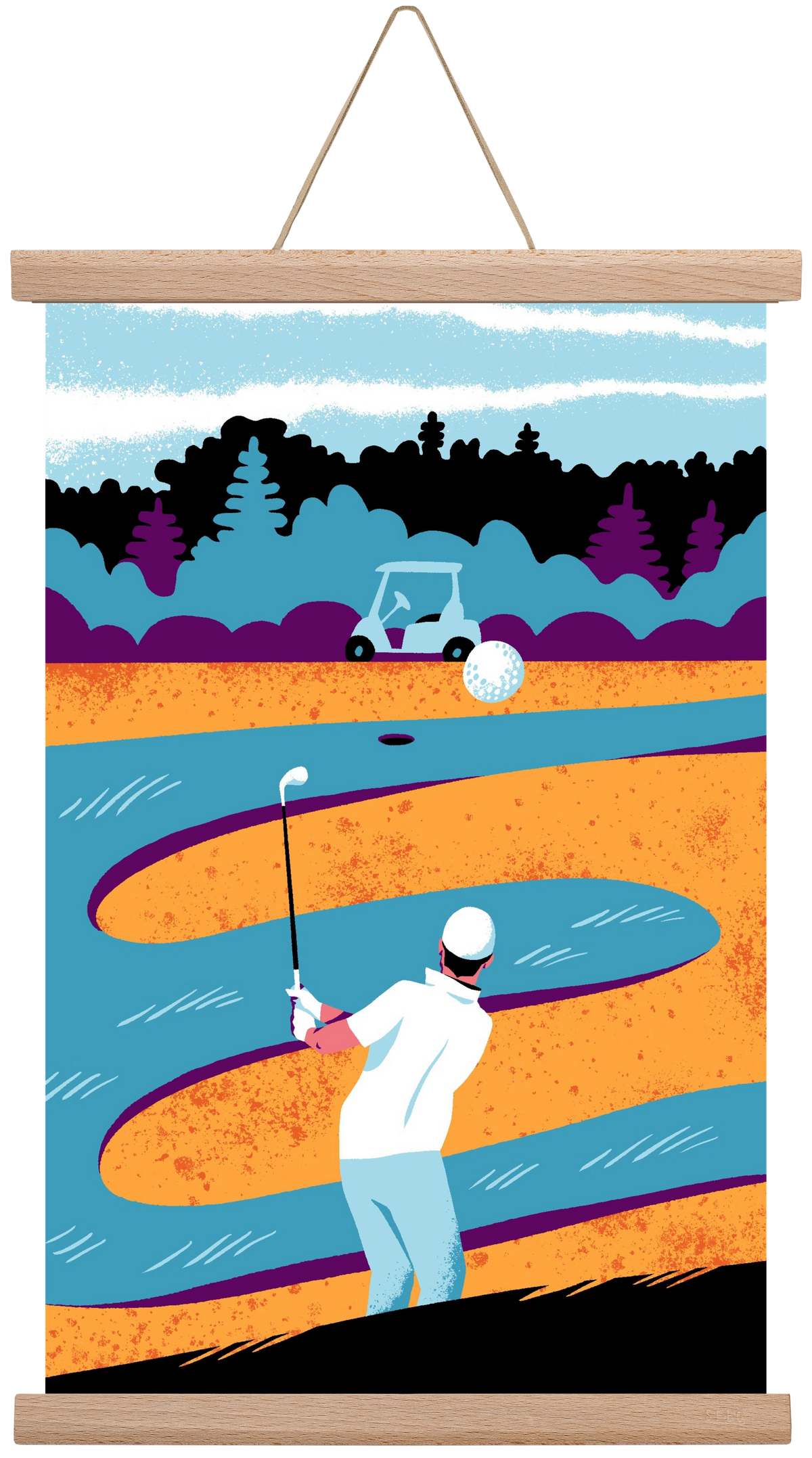 Golf, 30x45 cm (30x45 cm), Tölgy akasztó
