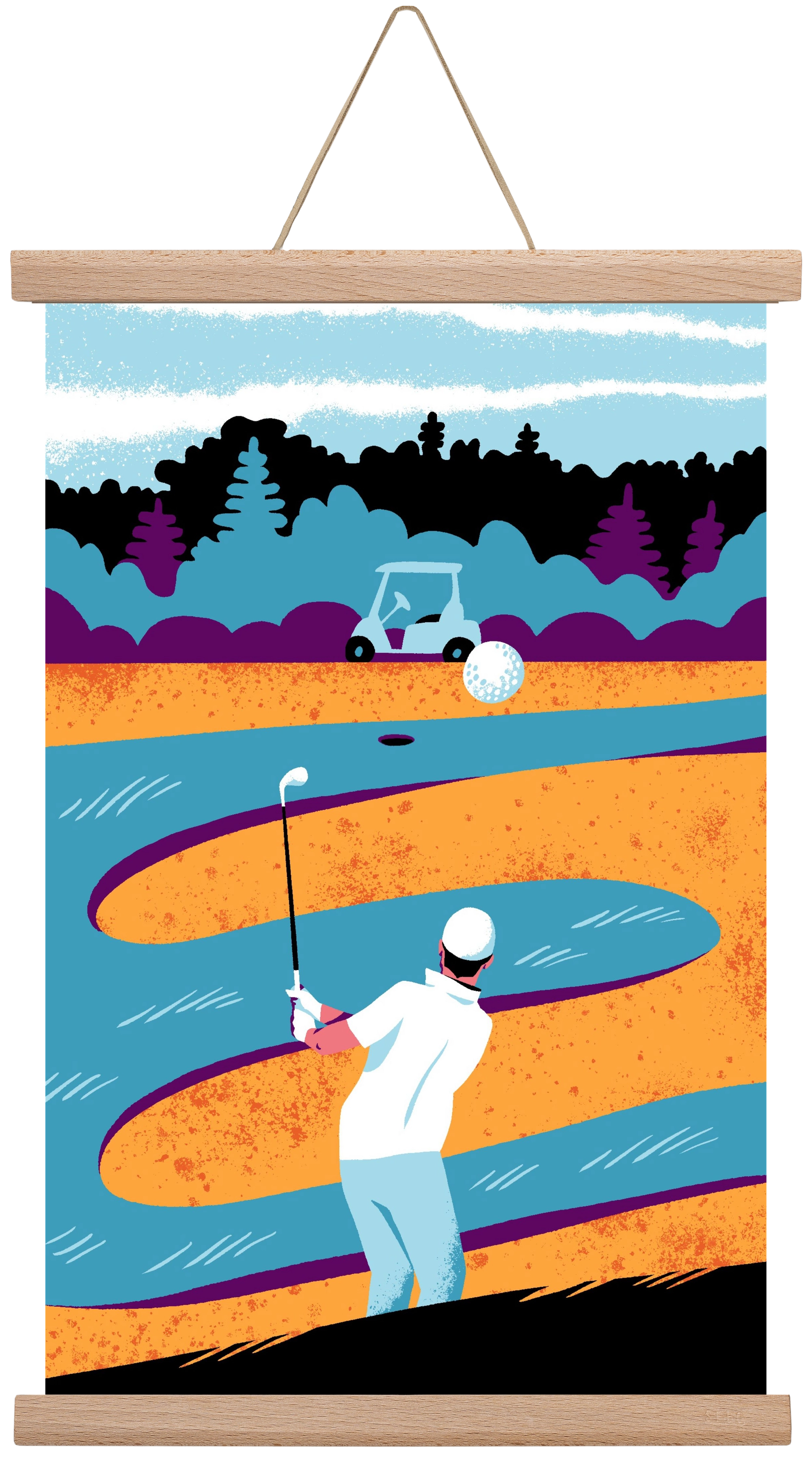 Golf, 30x45 cm (30x45 cm), Tölgy akasztó