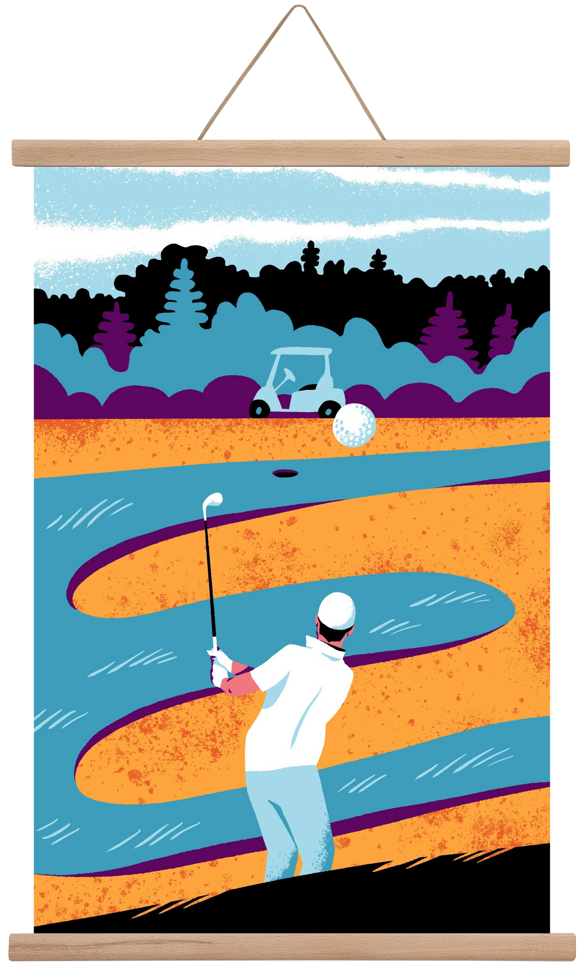 Golf, 40x60 cm (40x60 cm), Tölgy akasztó
