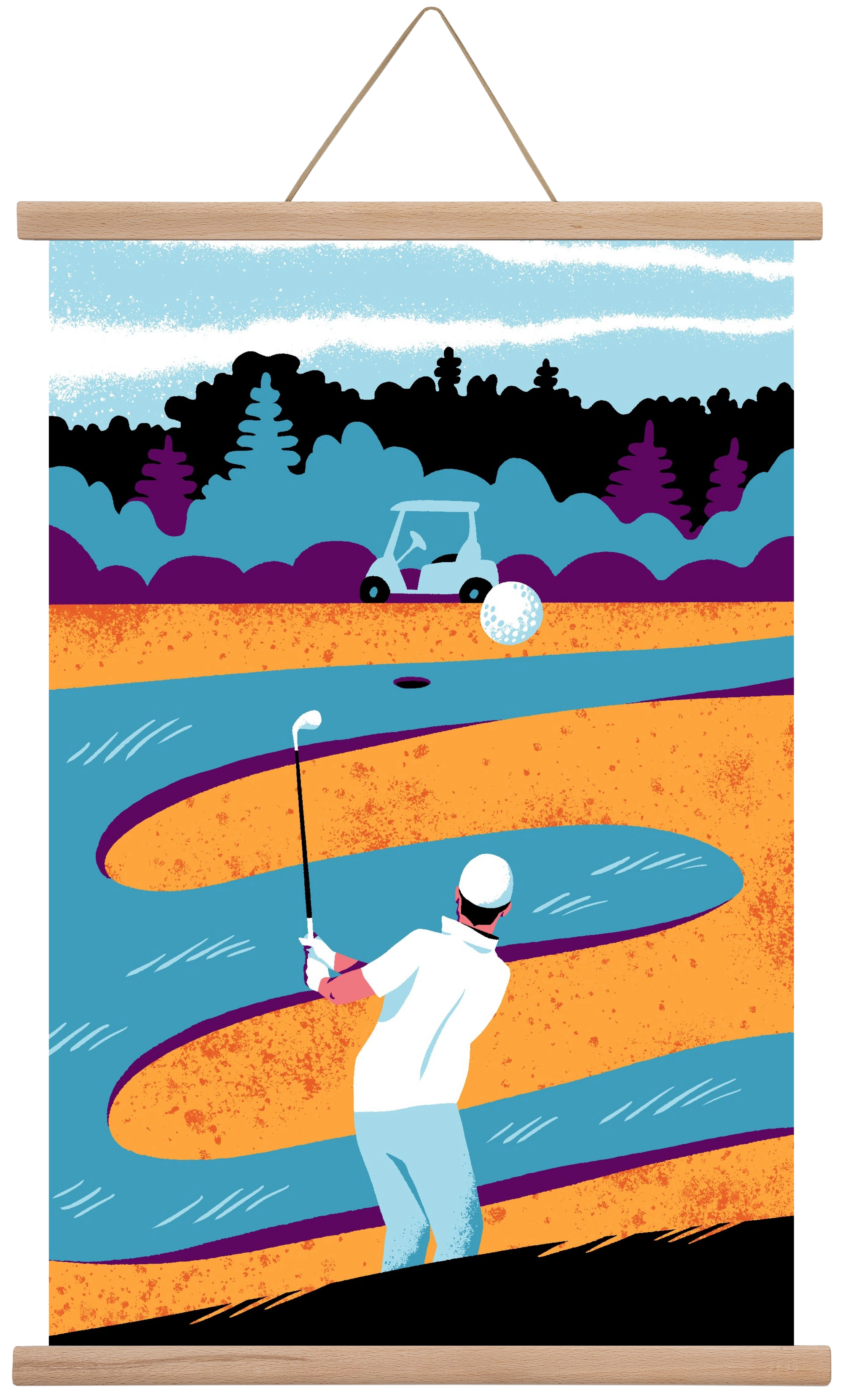 Golf, 40x60 cm (40x60 cm), Tölgy akasztó