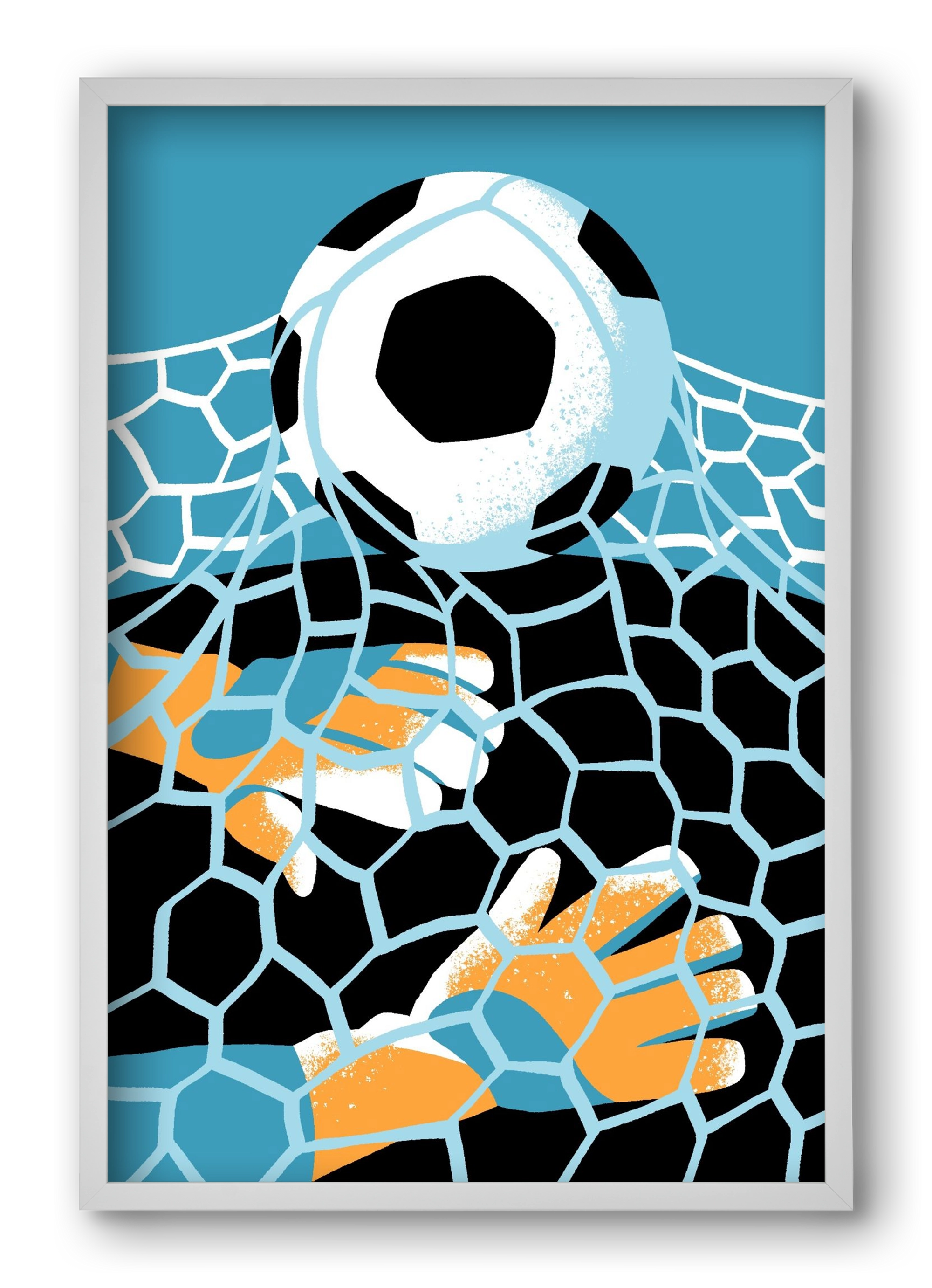 Football, 40x60 cm (40x60 cm), Fehér keret