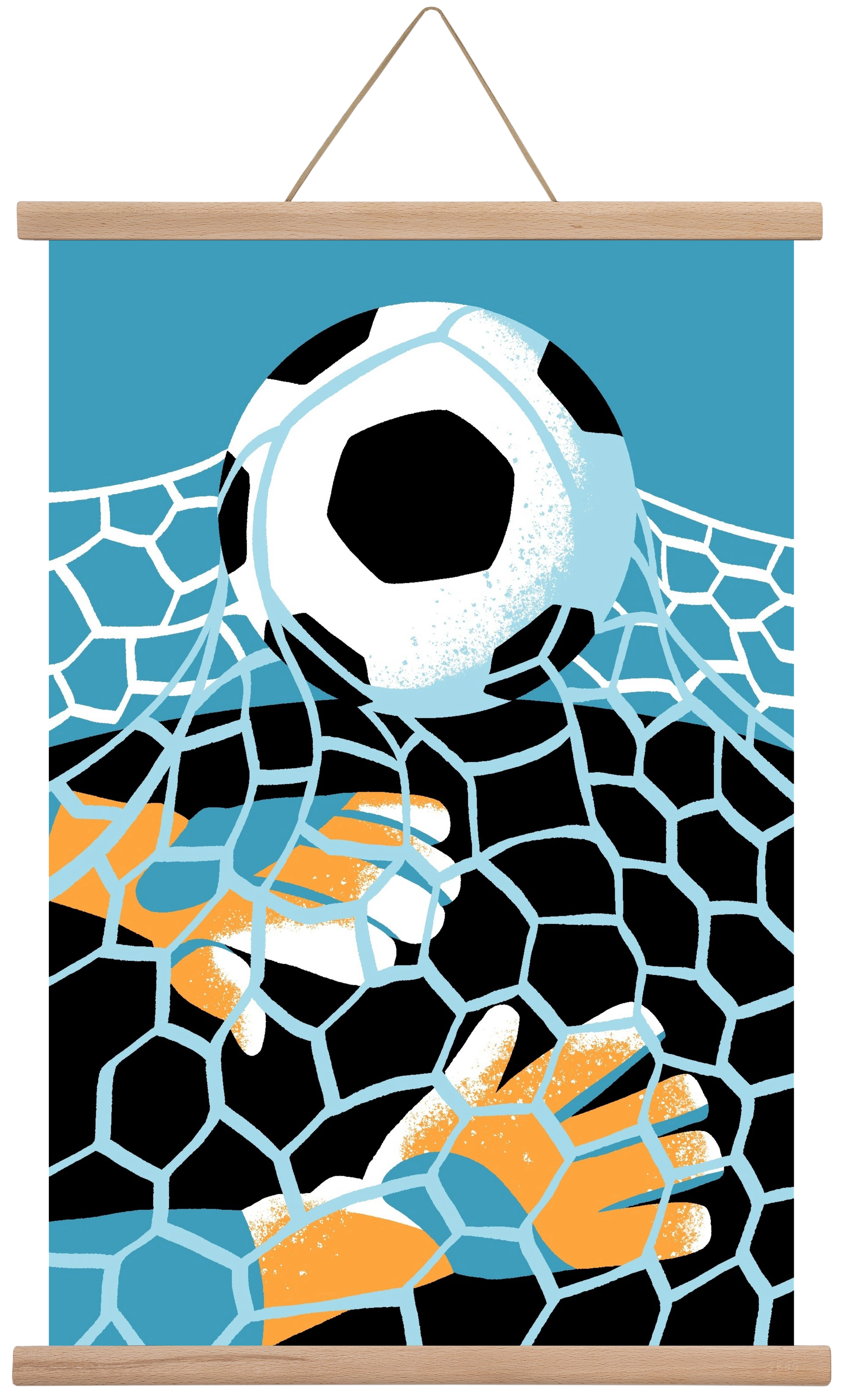 Football, 40x60 cm (40x60 cm), Tölgy akasztó