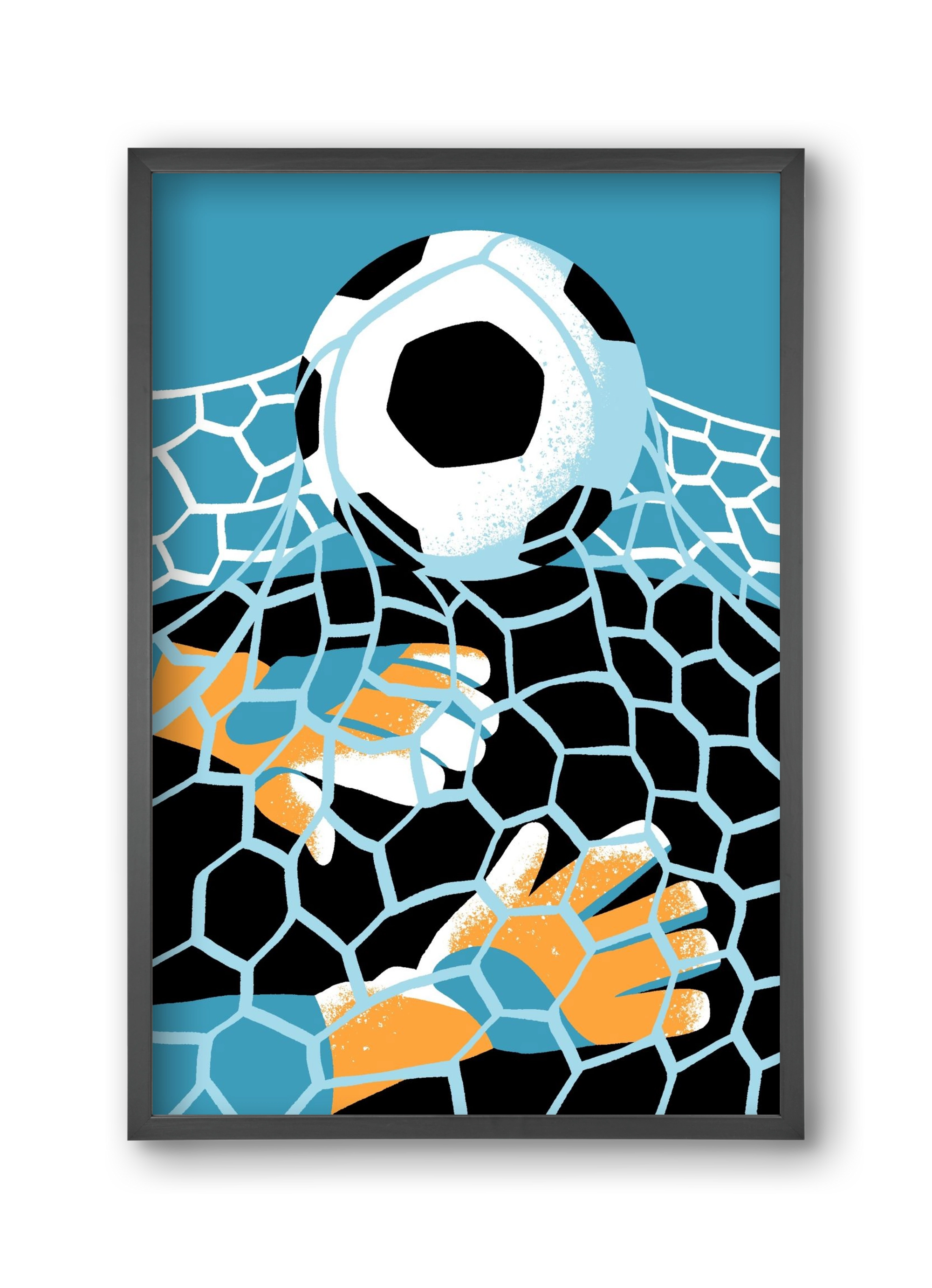 Football, 30x45 cm (30x45 cm), Fekete keret