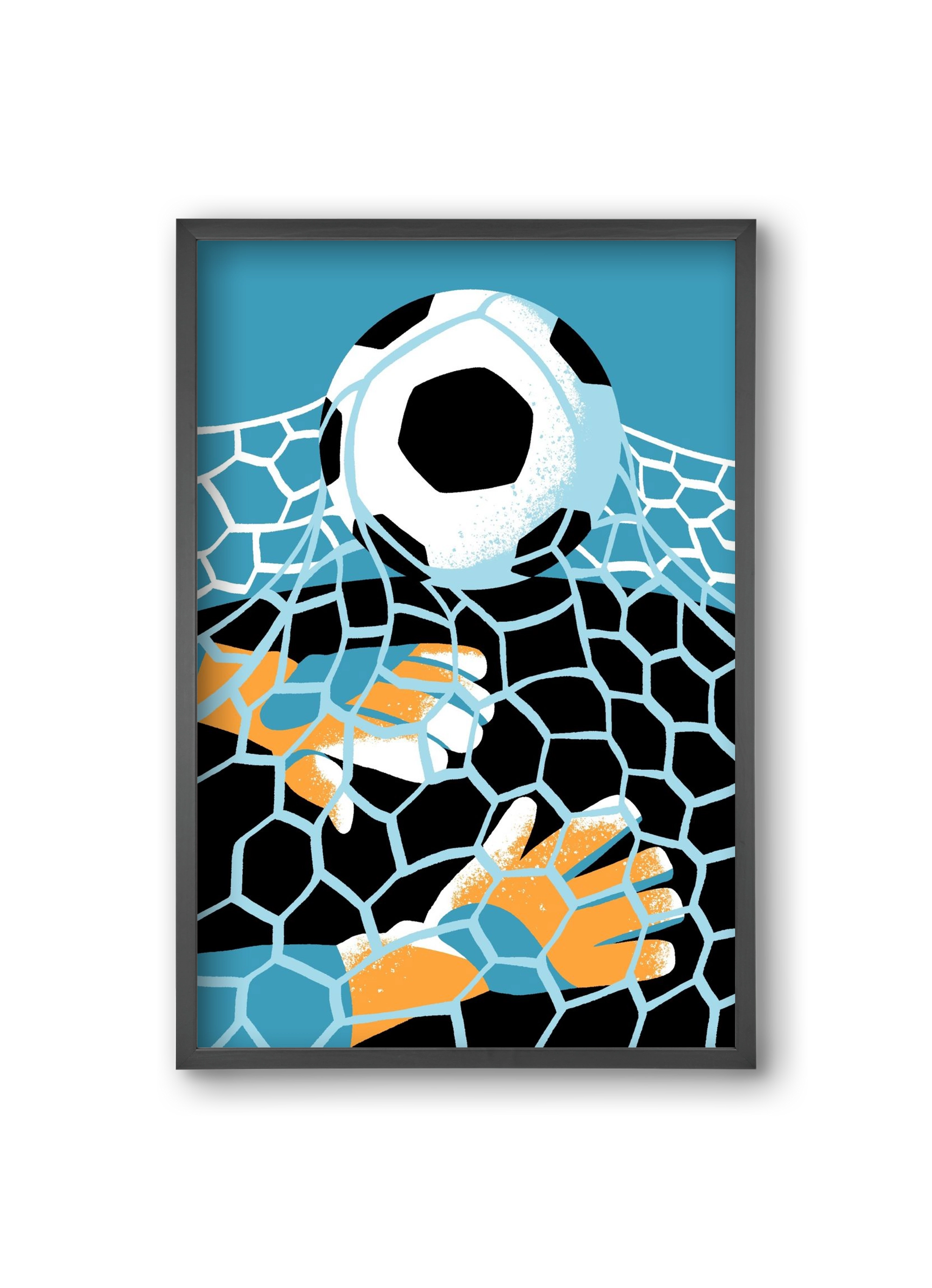 Football, 20x30 cm (20x30 cm), Fekete keret