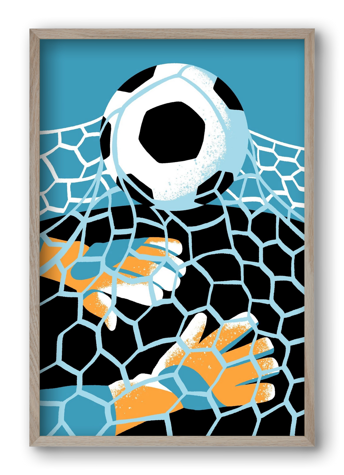 Football, 40x60 cm (40x60 cm), Tölgy keret