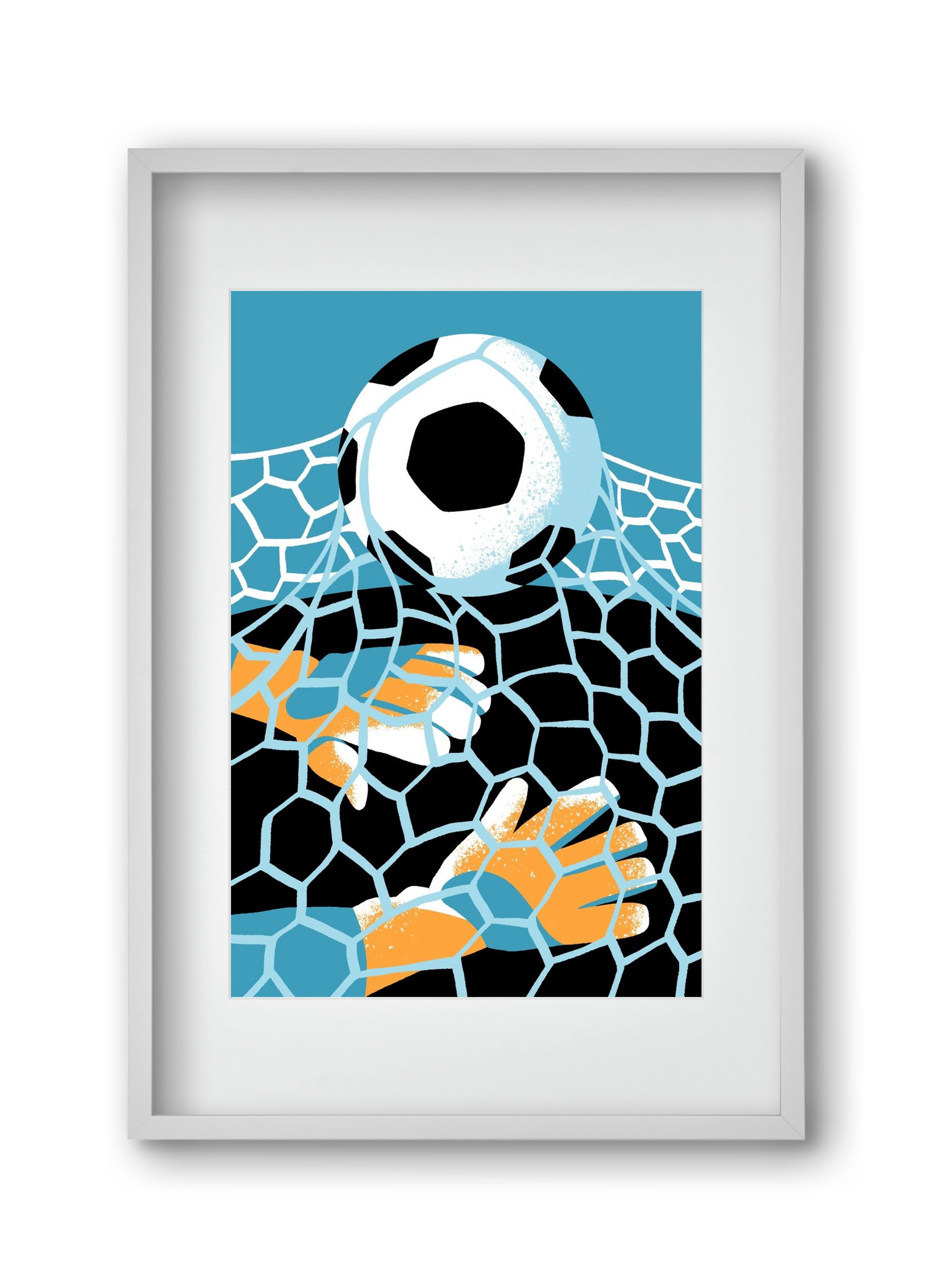 Football, 30x45 cm (20x30 cm), Fehér keret, paszpartuval