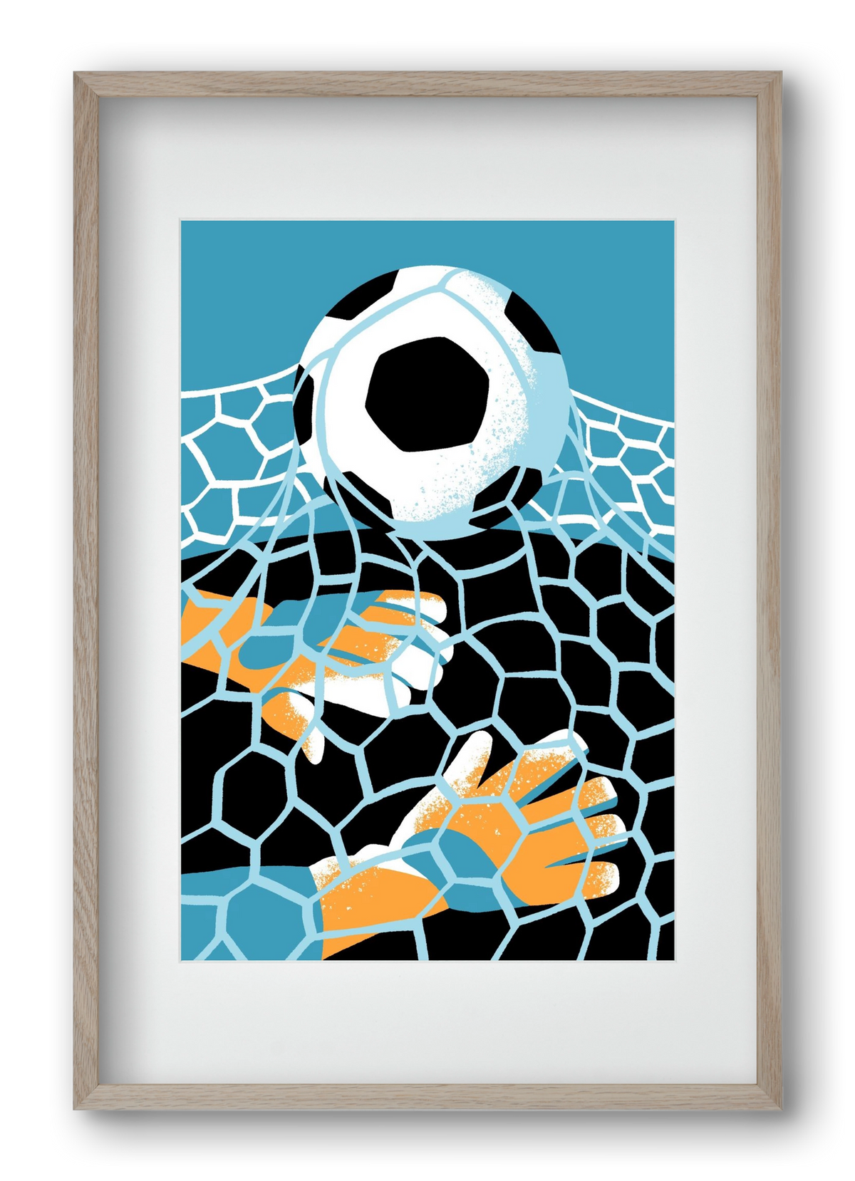 Football, 40x60 cm (30x45 cm), Tölgy keret, paszpartuval