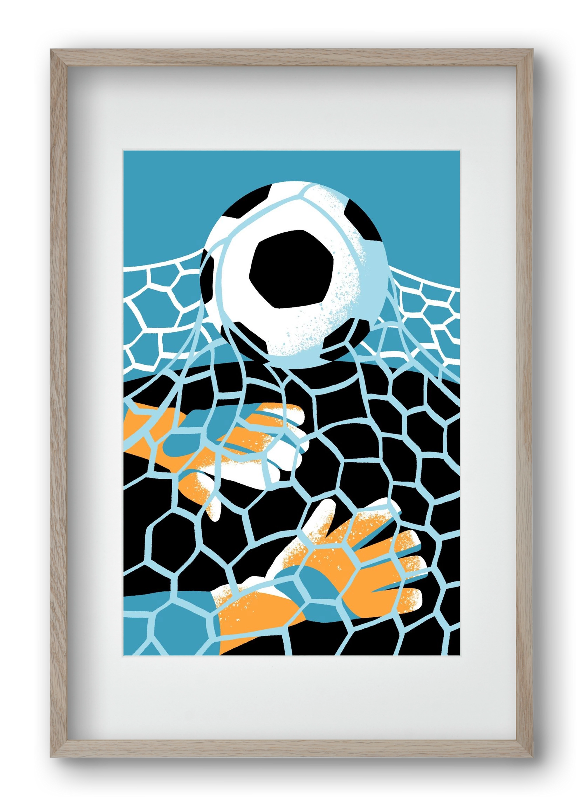 Football, 40x60 cm (30x45 cm), Tölgy keret, paszpartuval