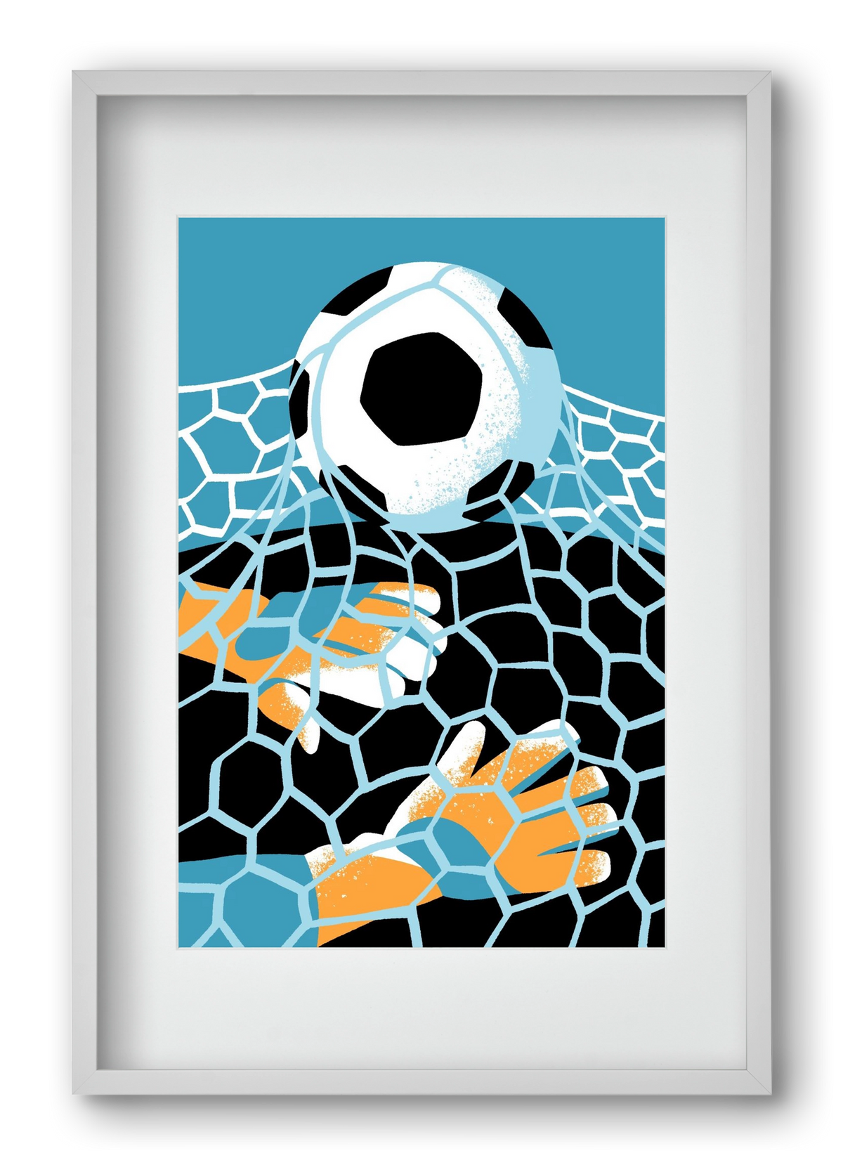 Football, 40x60 cm (30x45 cm), Fehér keret, paszpartuval