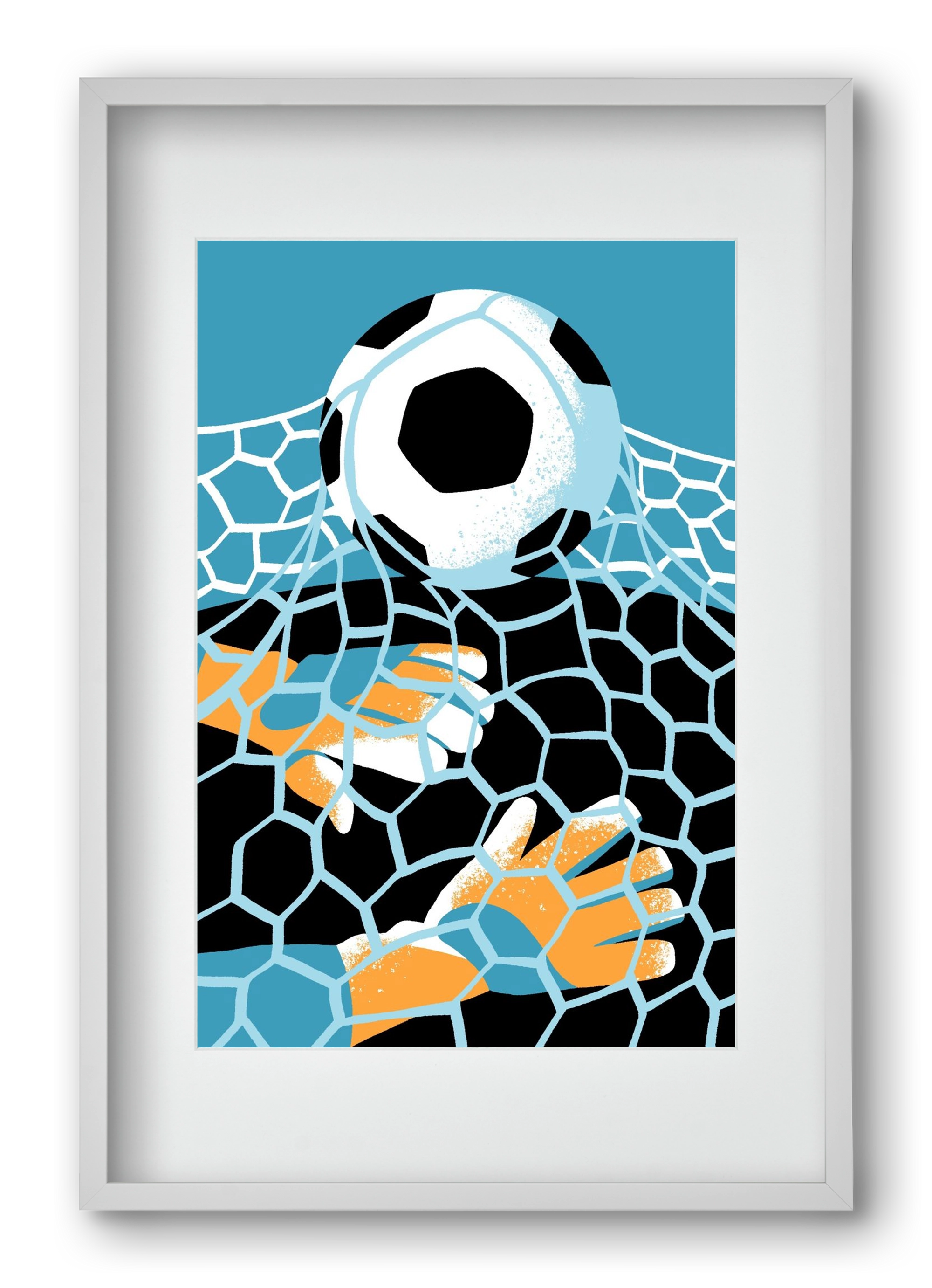 Football, 40x60 cm (30x45 cm), Fehér keret, paszpartuval