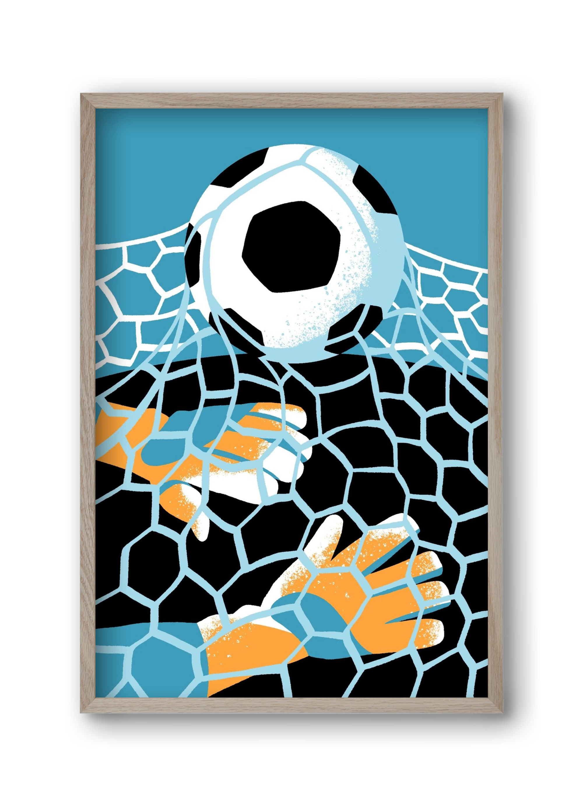 Football, 30x45 cm (30x45 cm), Tölgy keret