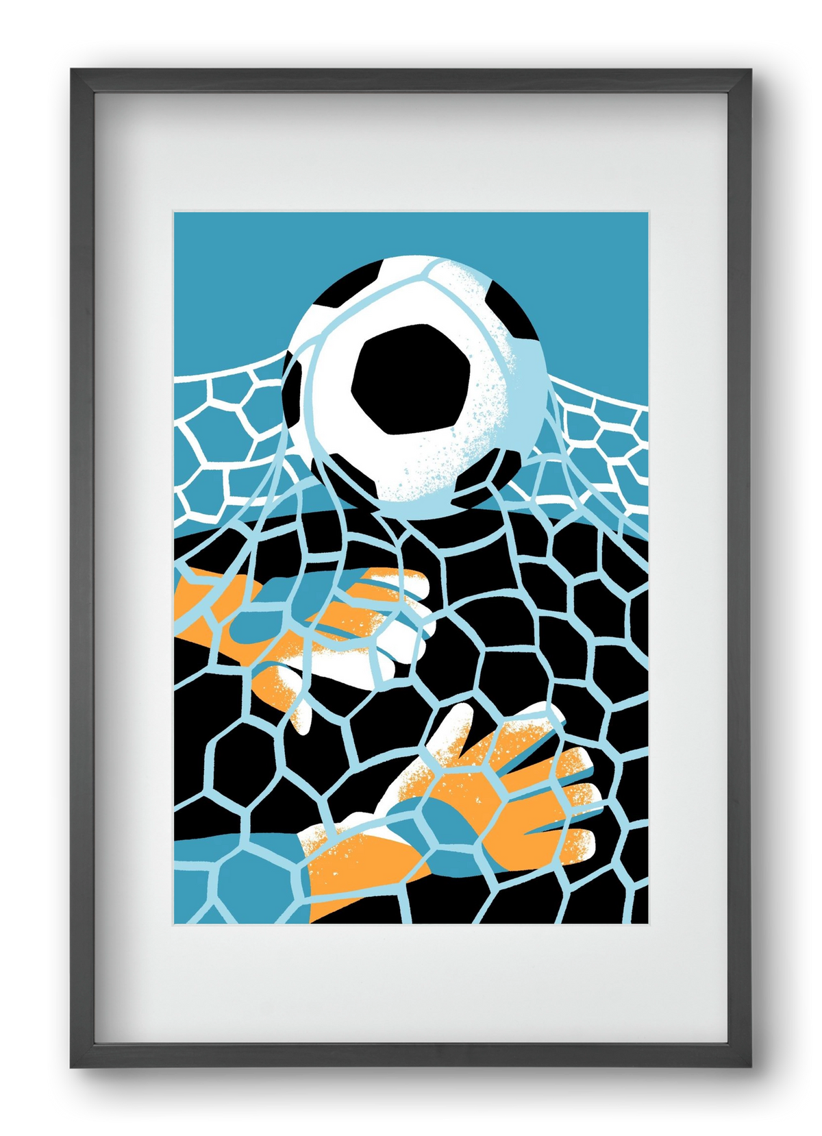 Football, 40x60 cm (30x45 cm), Fekete keret, paszpartuval