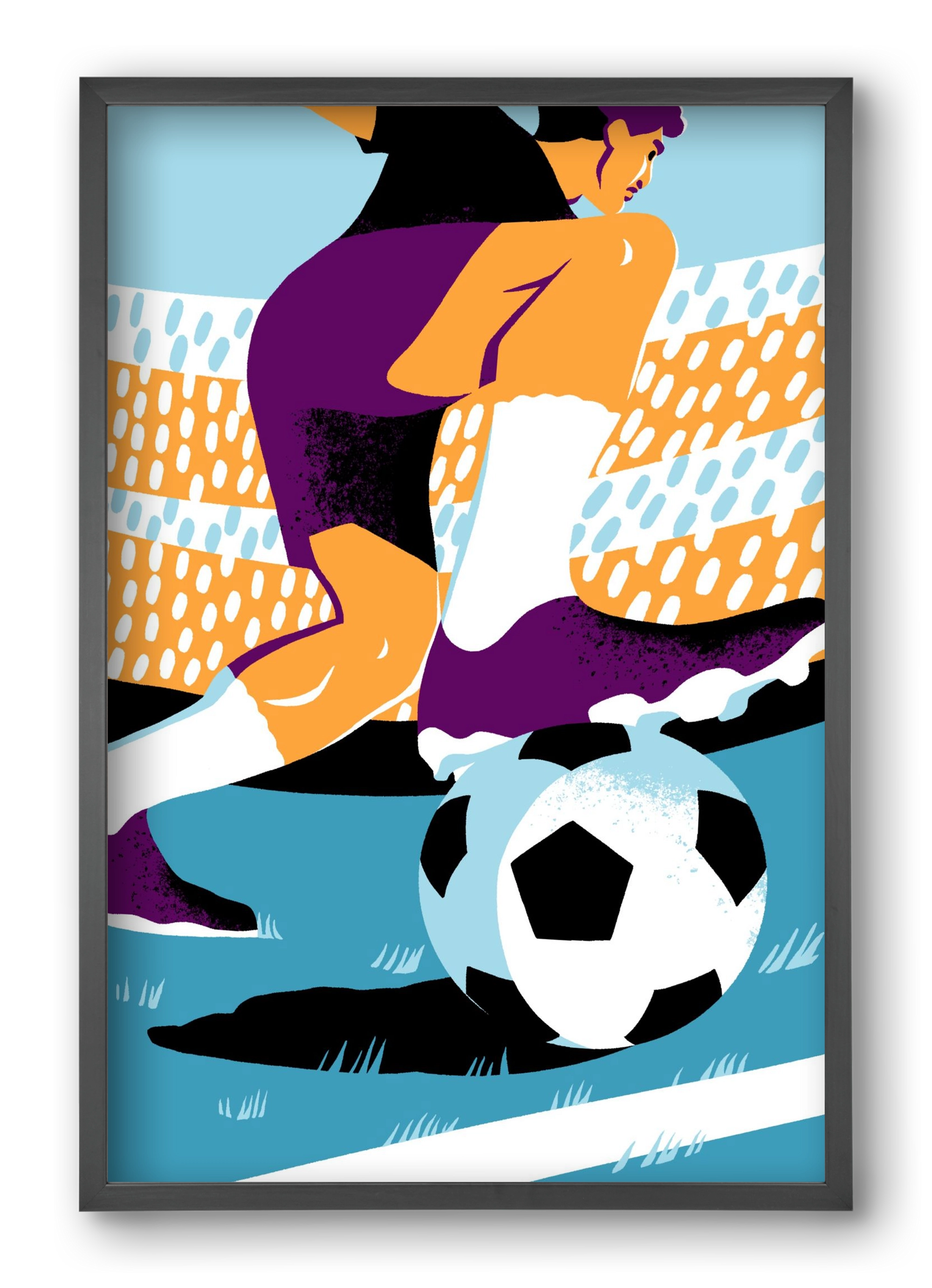 Soccer, 40x60 cm (40x60 cm), Fekete keret