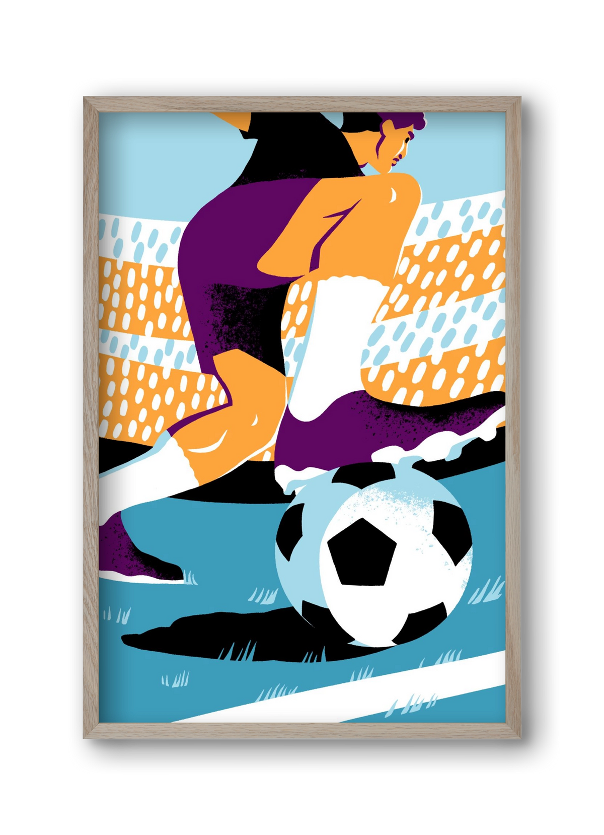 Soccer, 30x45 cm (30x45 cm), Tölgy keret