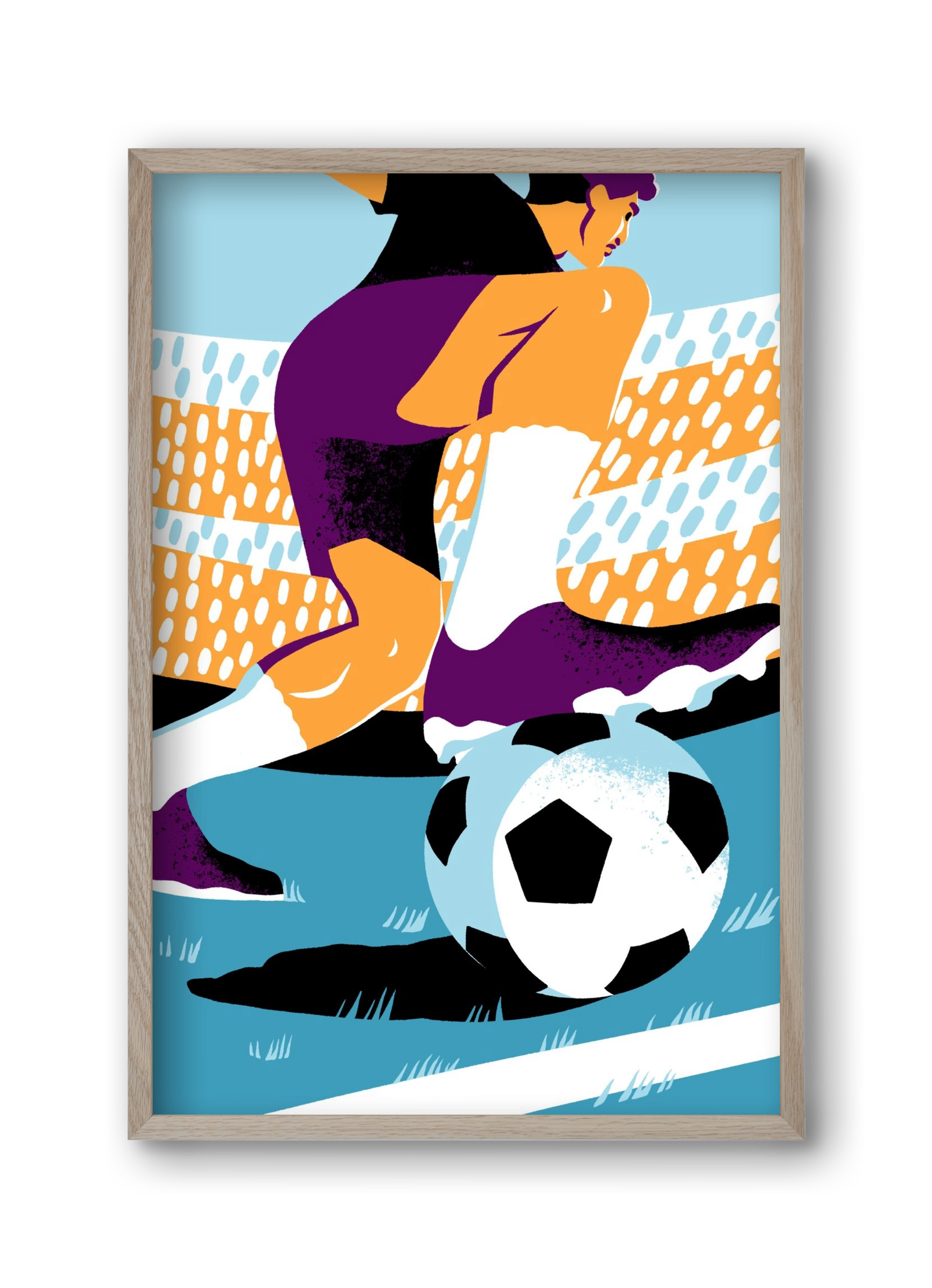 Soccer, 30x45 cm (30x45 cm), Tölgy keret