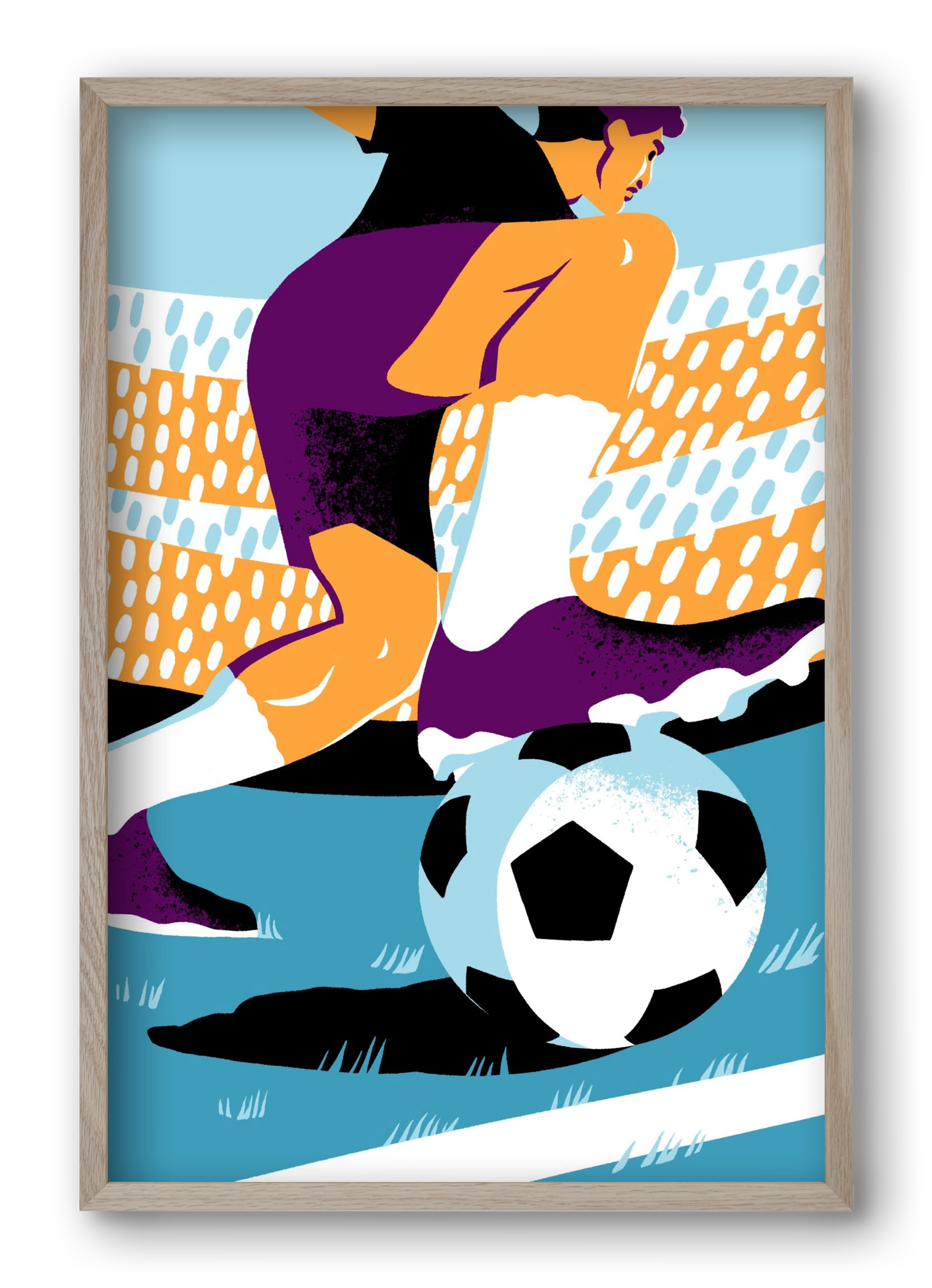 Soccer, 40x60 cm (40x60 cm), Tölgy keret