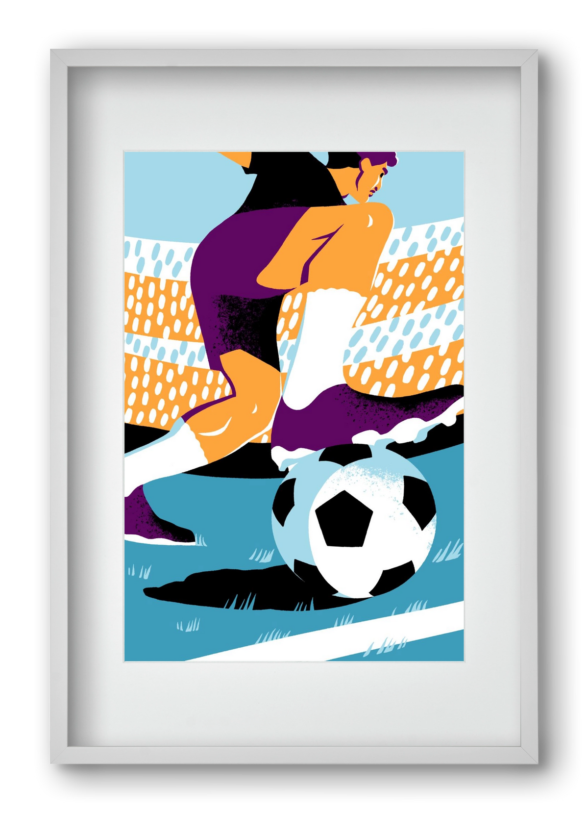 Soccer, 40x60 cm (30x45 cm), Fehér keret, paszpartuval