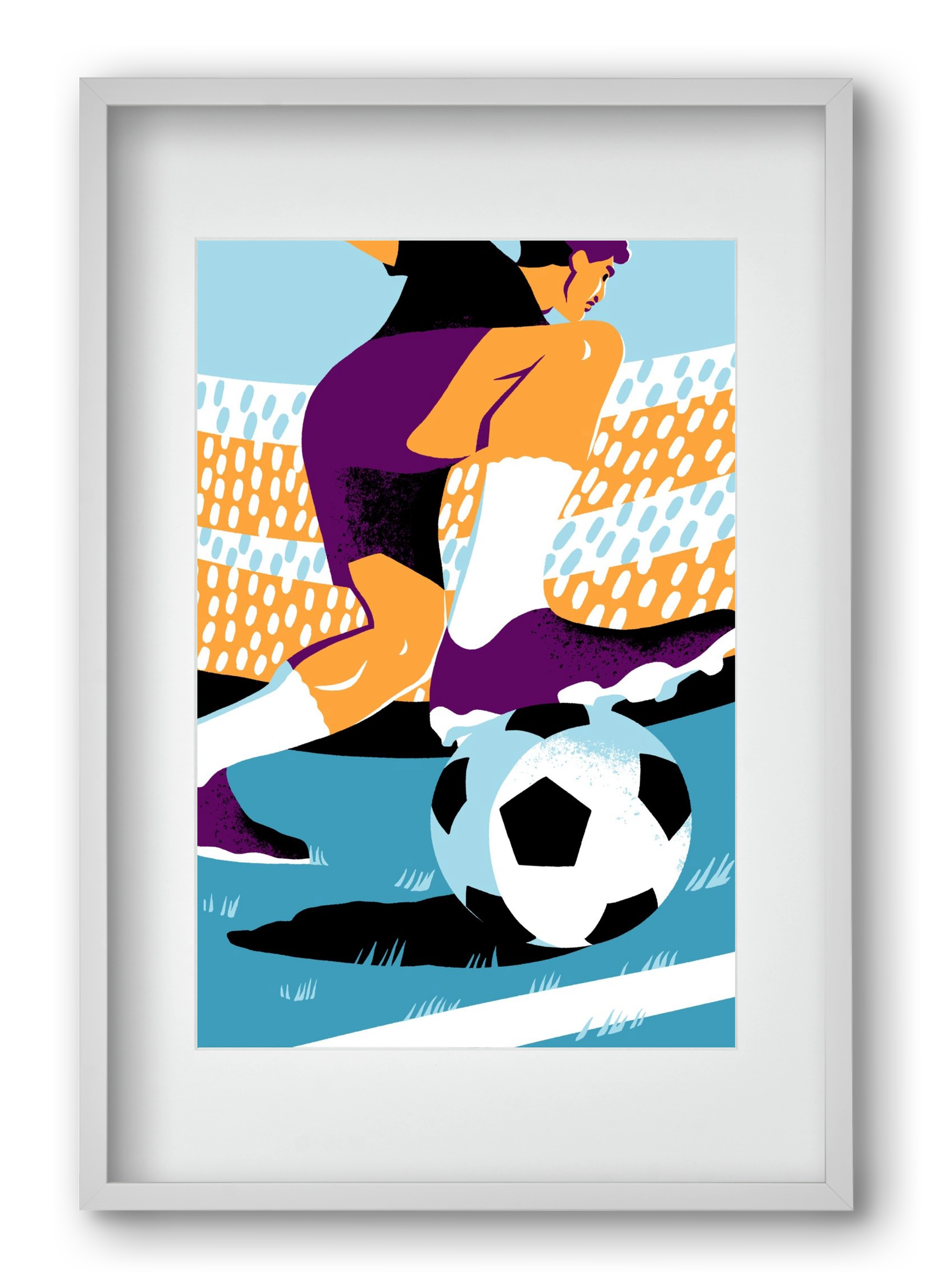 Soccer, 40x60 cm (30x45 cm), Fehér keret, paszpartuval