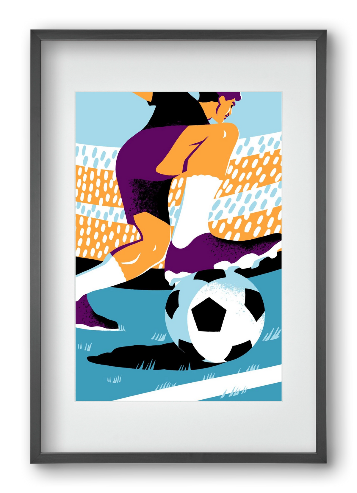 Soccer, 40x60 cm (30x45 cm), Fekete keret, paszpartuval