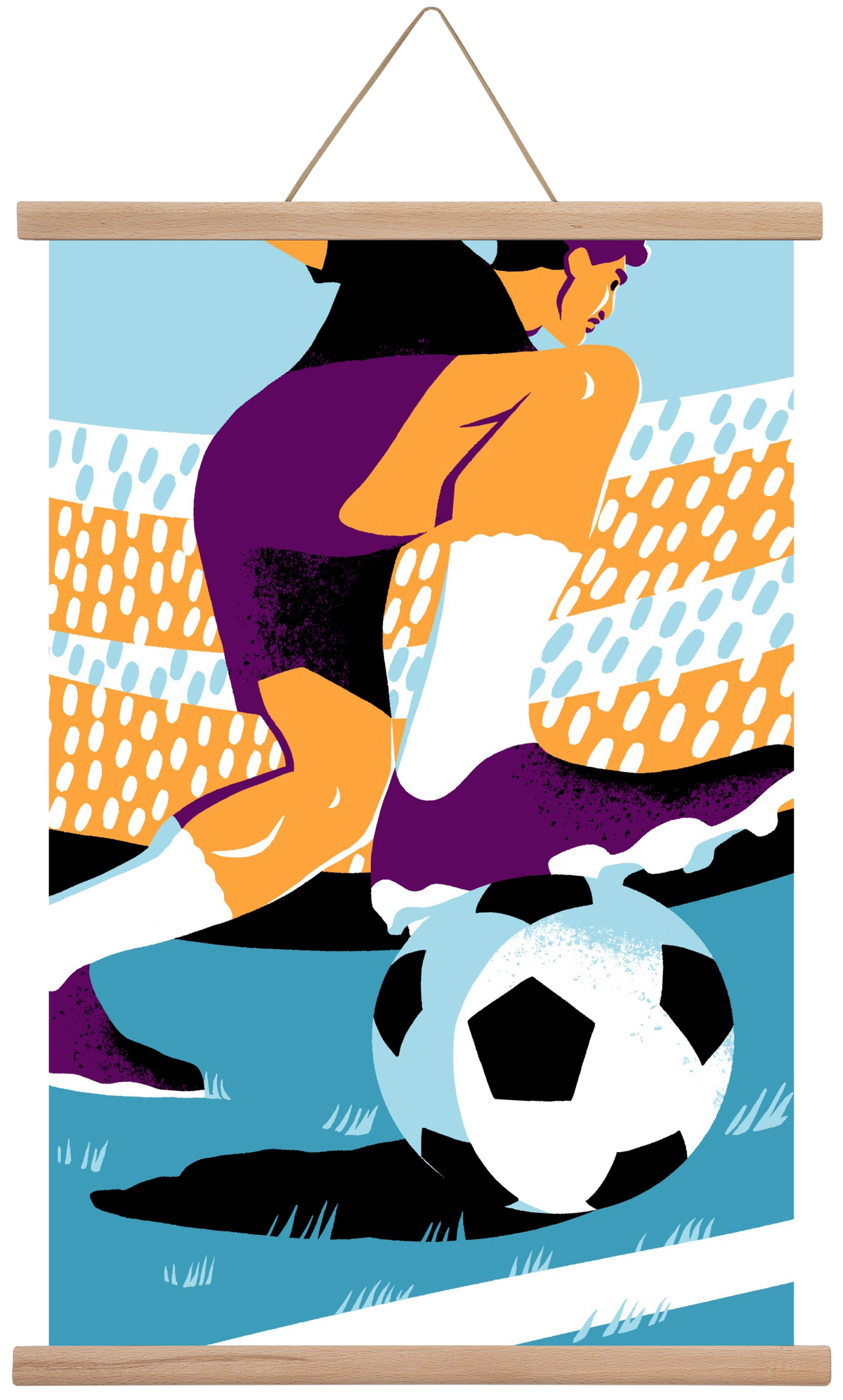 Soccer, 40x60 cm (40x60 cm), Tölgy akasztó
