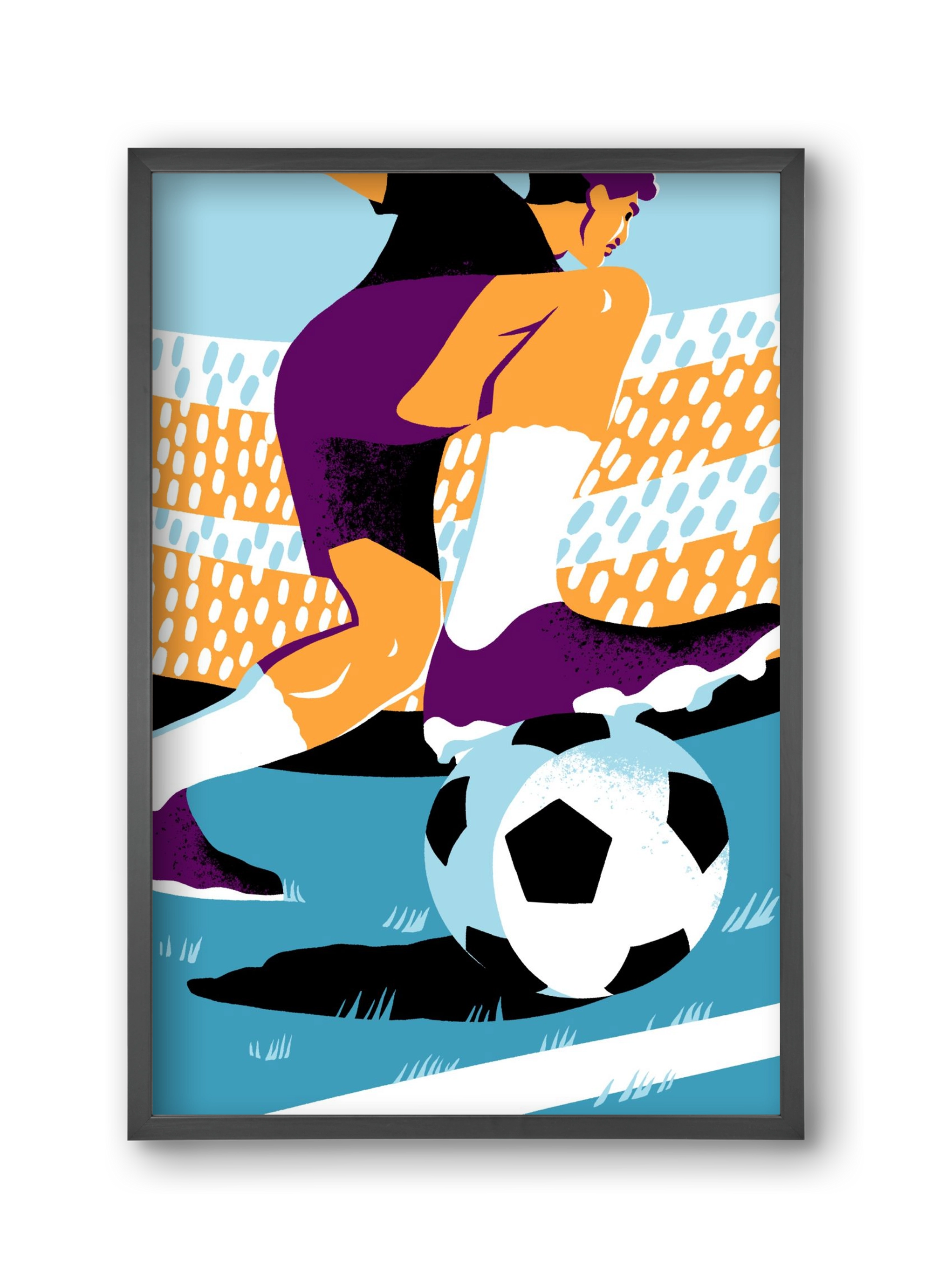 Soccer, 30x45 cm (30x45 cm), Fekete keret
