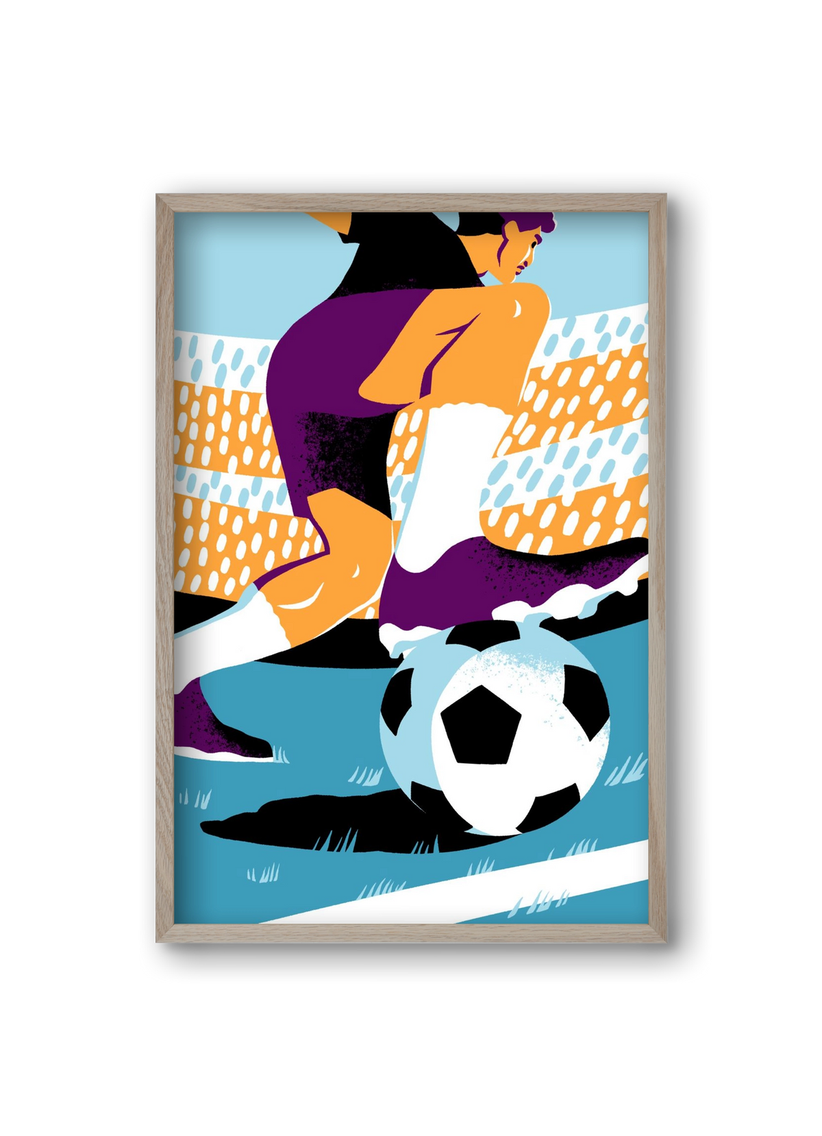 Soccer, 20x30 cm (20x30 cm), Tölgy keret