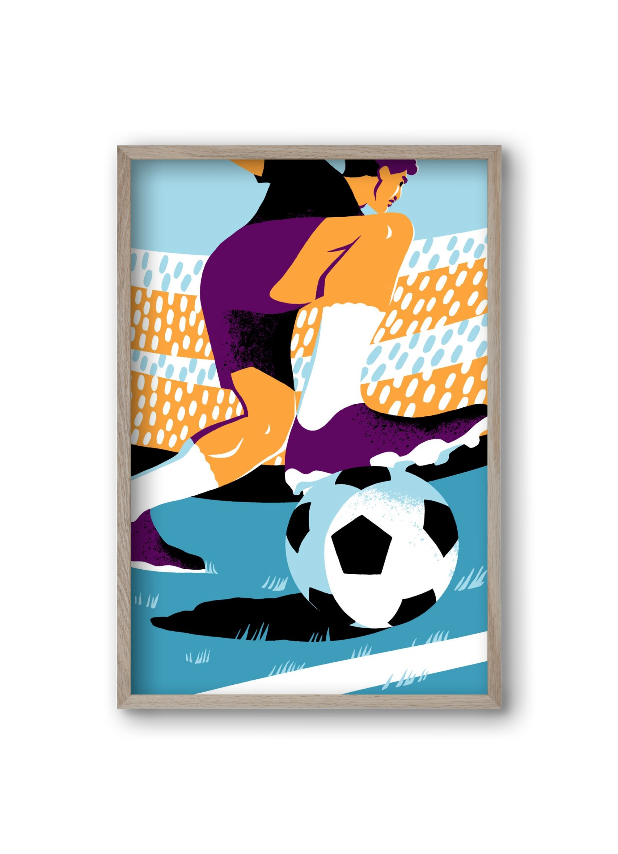 Soccer, 20x30 cm (20x30 cm), Tölgy keret