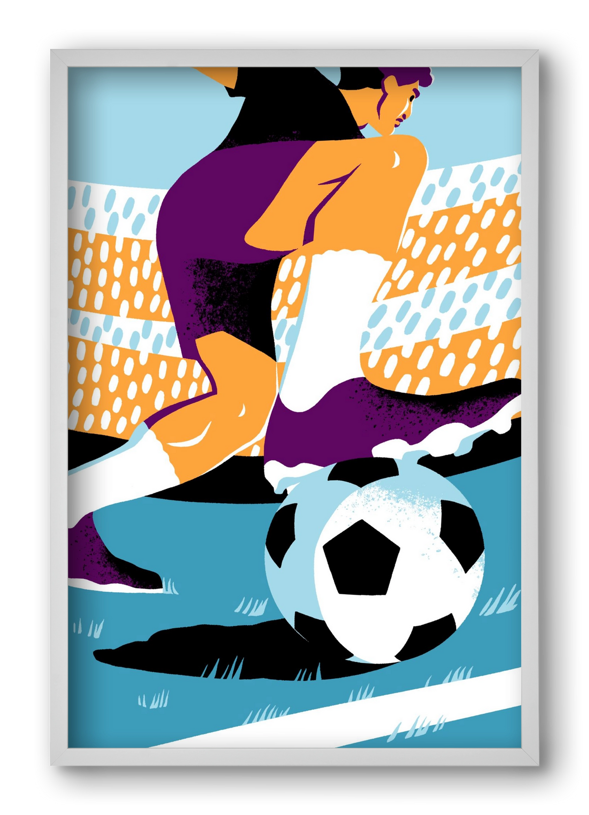 Soccer, 40x60 cm (40x60 cm), Fehér keret