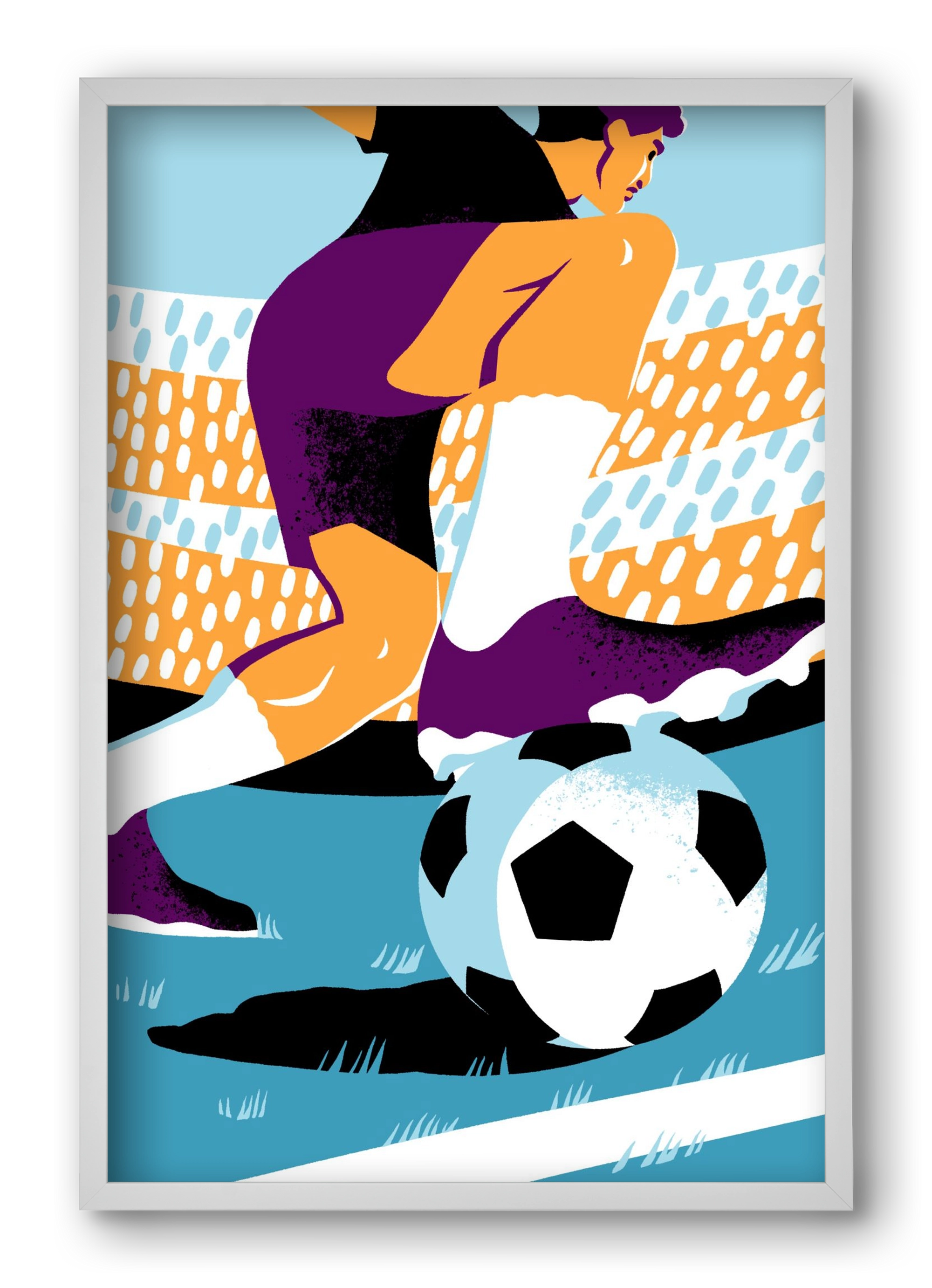 Soccer, 40x60 cm (40x60 cm), Fehér keret