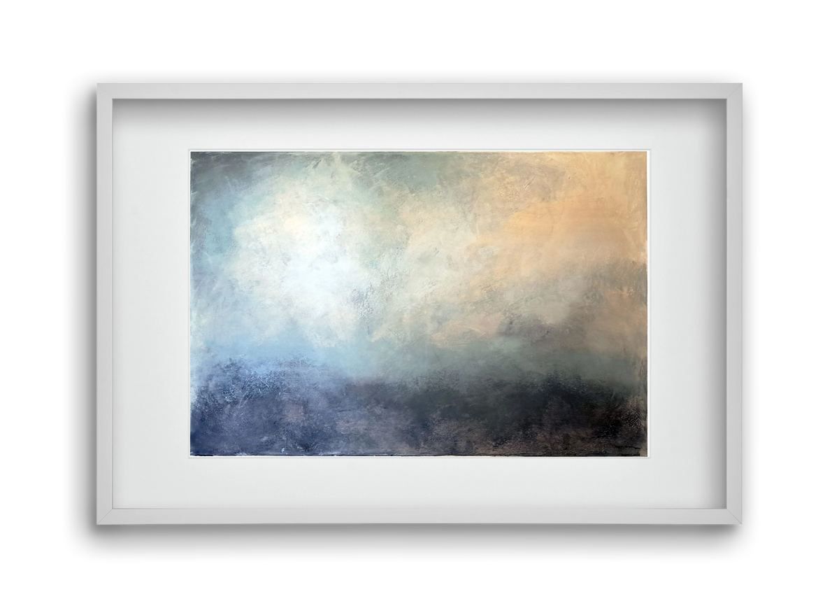 áthaladás, 45x30 cm (30x20 cm), Fehér keret, paszpartuval