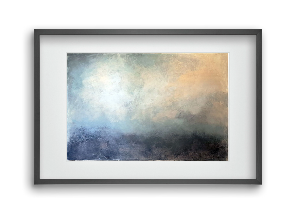 áthaladás, 45x30 cm (30x20 cm), Fekete keret, paszpartuval