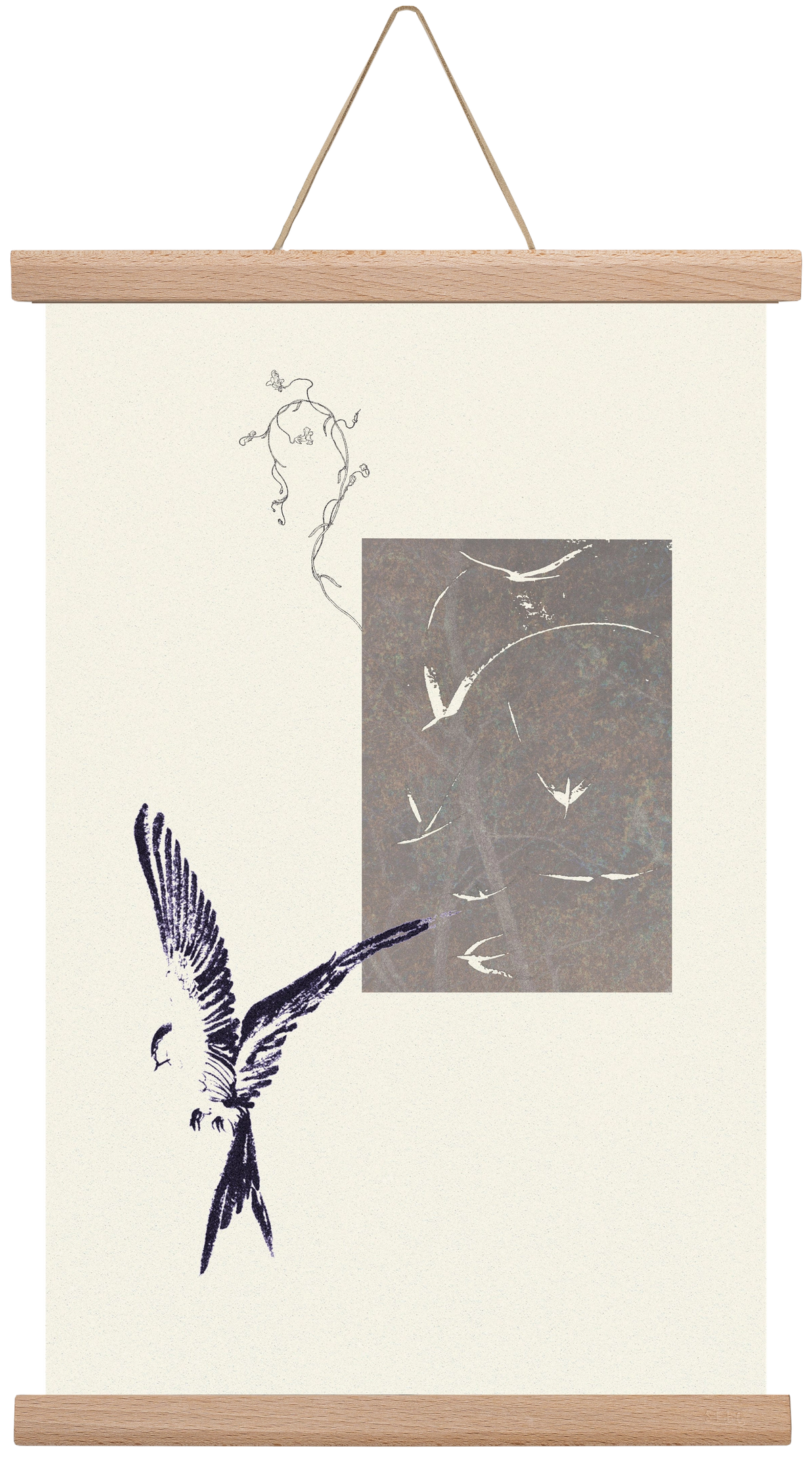 echo, 30x45 cm (30x45 cm), Tölgy akasztó