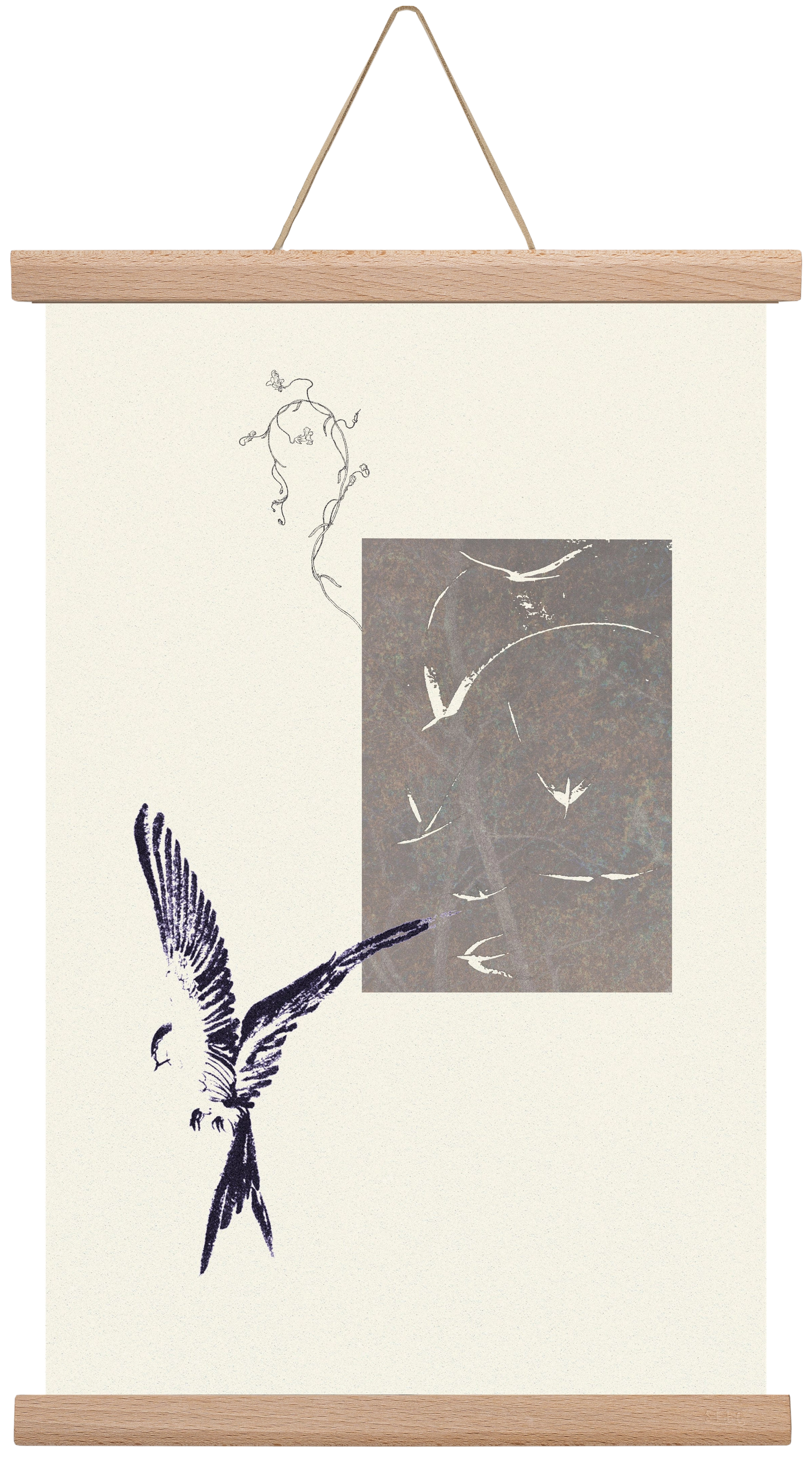echo, 30x45 cm (30x45 cm), Tölgy akasztó