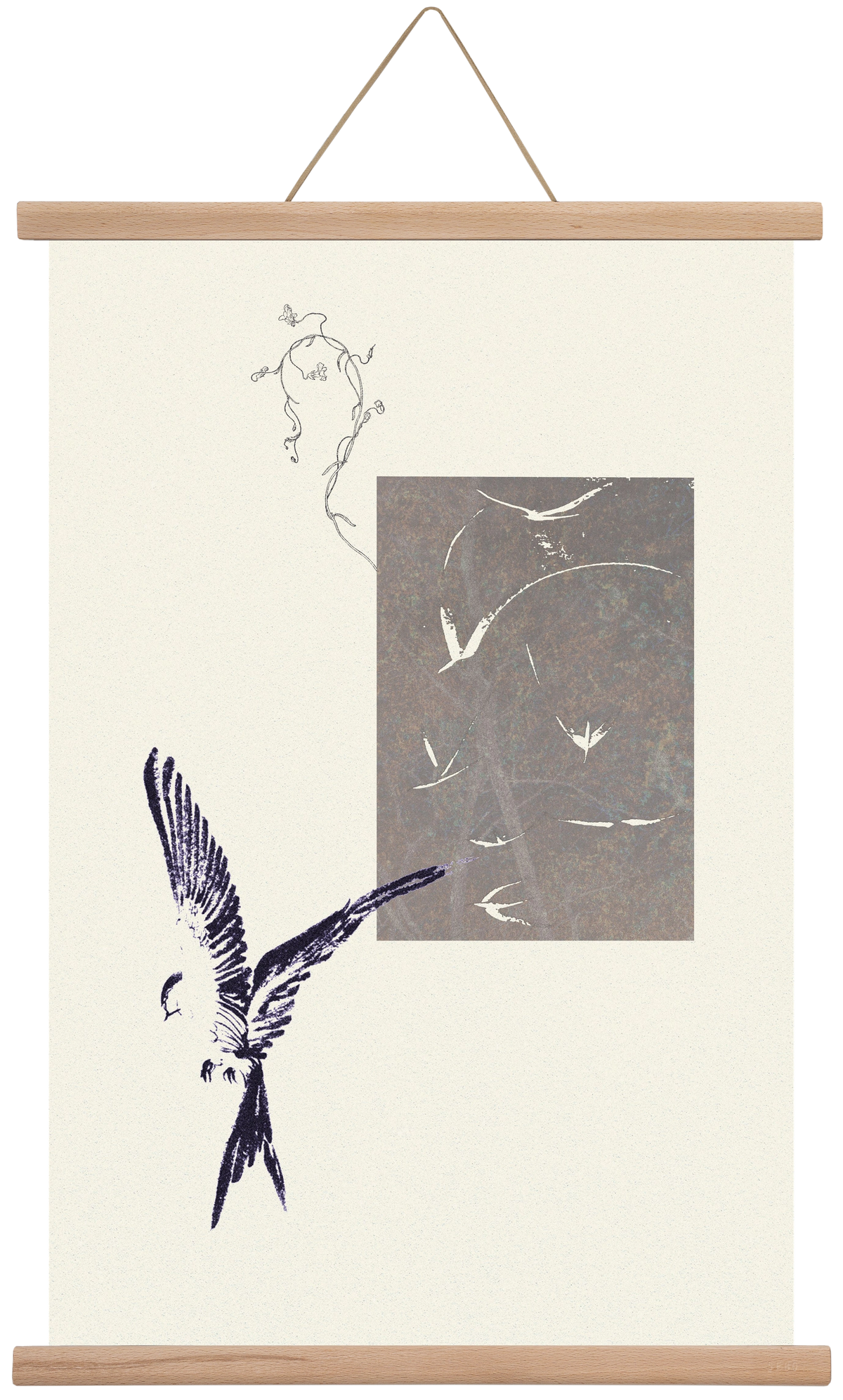 echo, 40x60 cm (40x60 cm), Tölgy akasztó