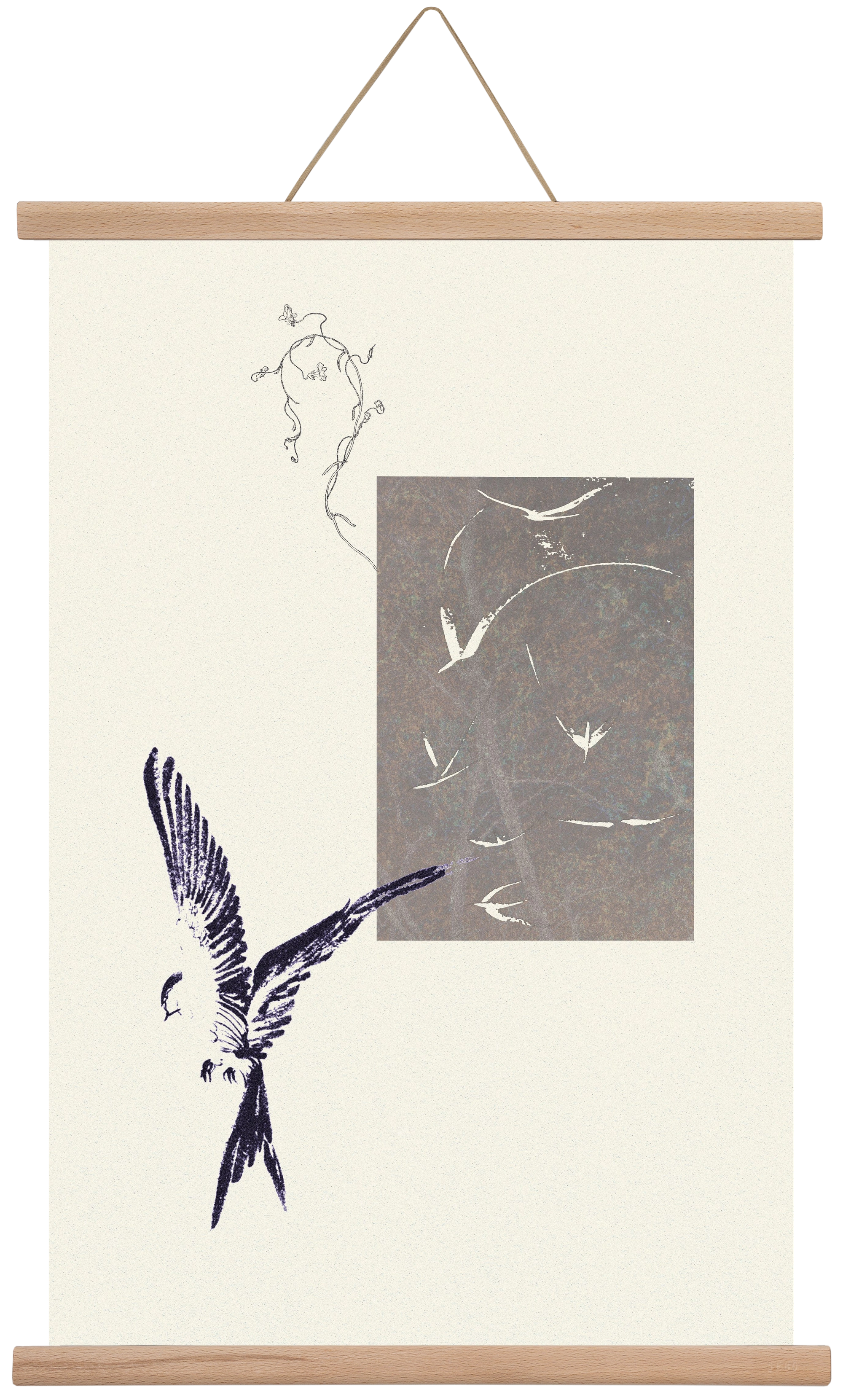 echo, 40x60 cm (40x60 cm), Tölgy akasztó