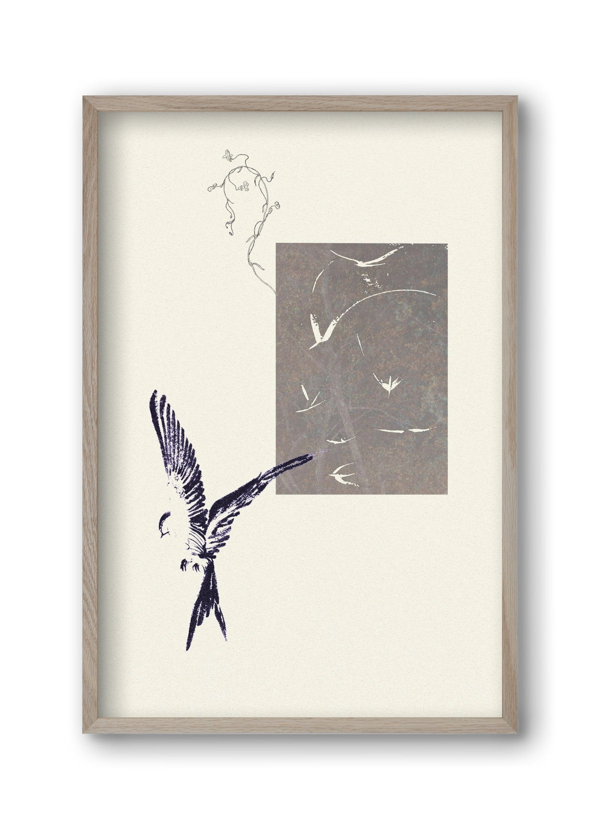 echo, 30x45 cm (30x45 cm), Tölgy keret