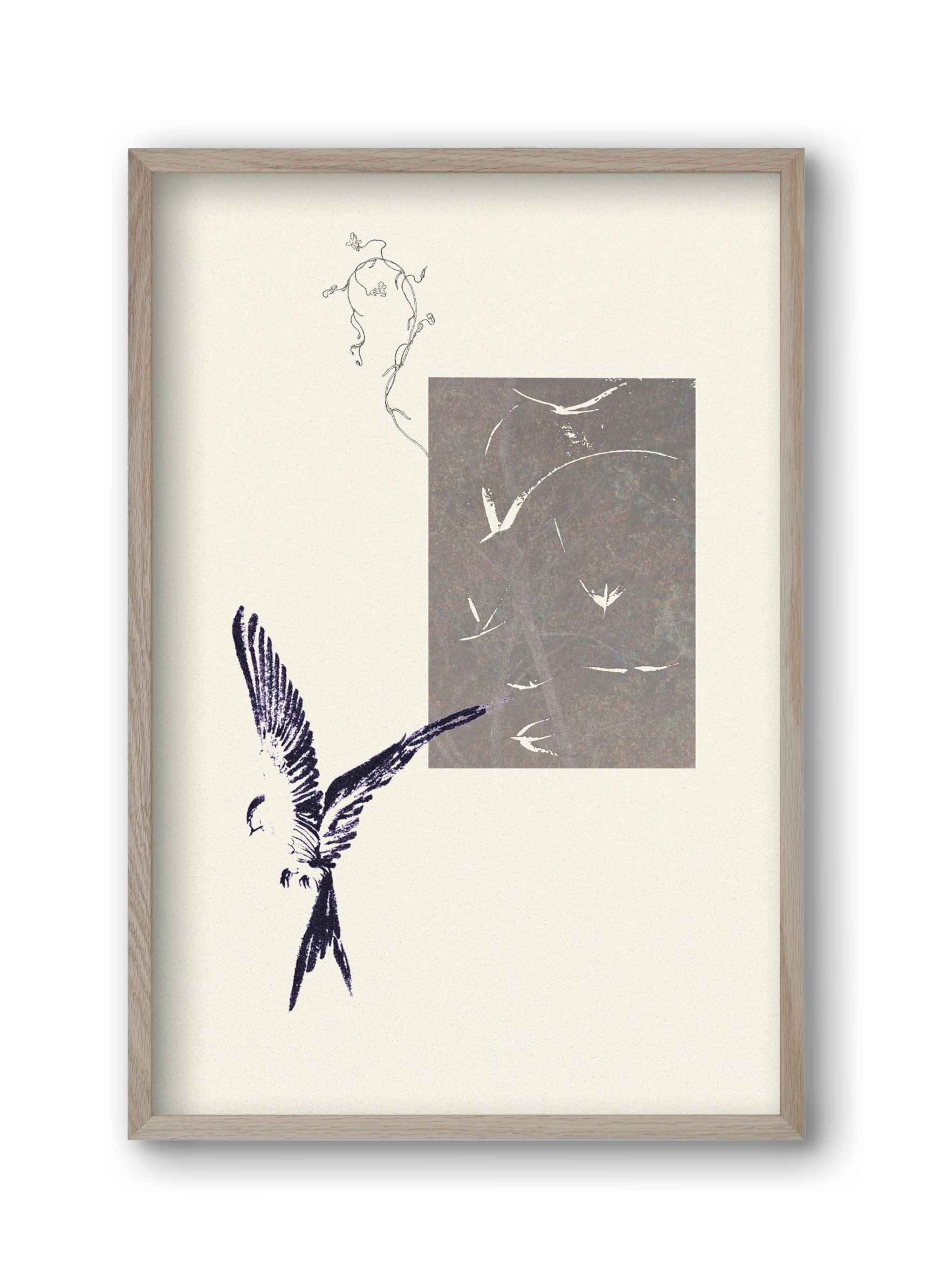 echo, 30x45 cm (30x45 cm), Tölgy keret