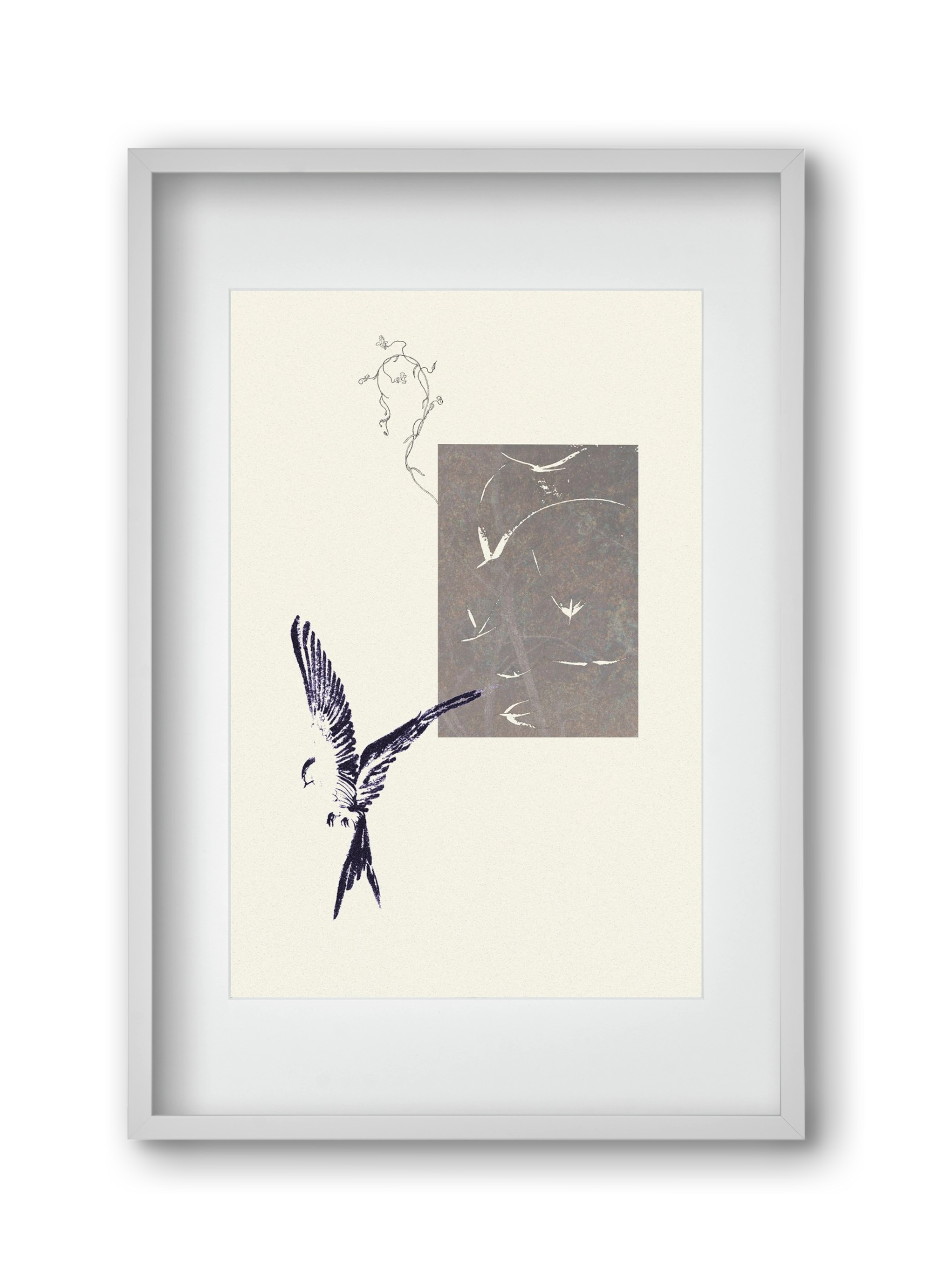 echo, 30x45 cm (20x30 cm), Fehér keret, paszpartuval