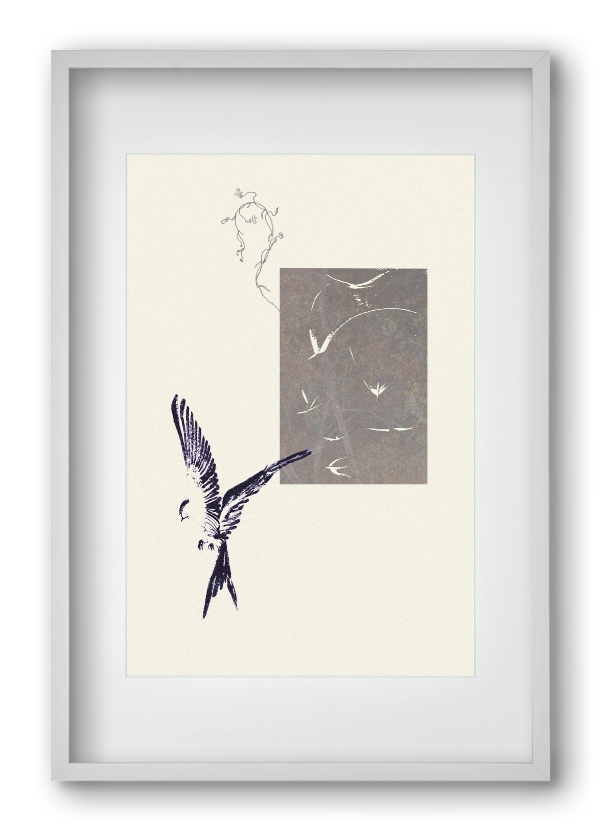 echo, 40x60 cm (30x45 cm), Fehér keret, paszpartuval